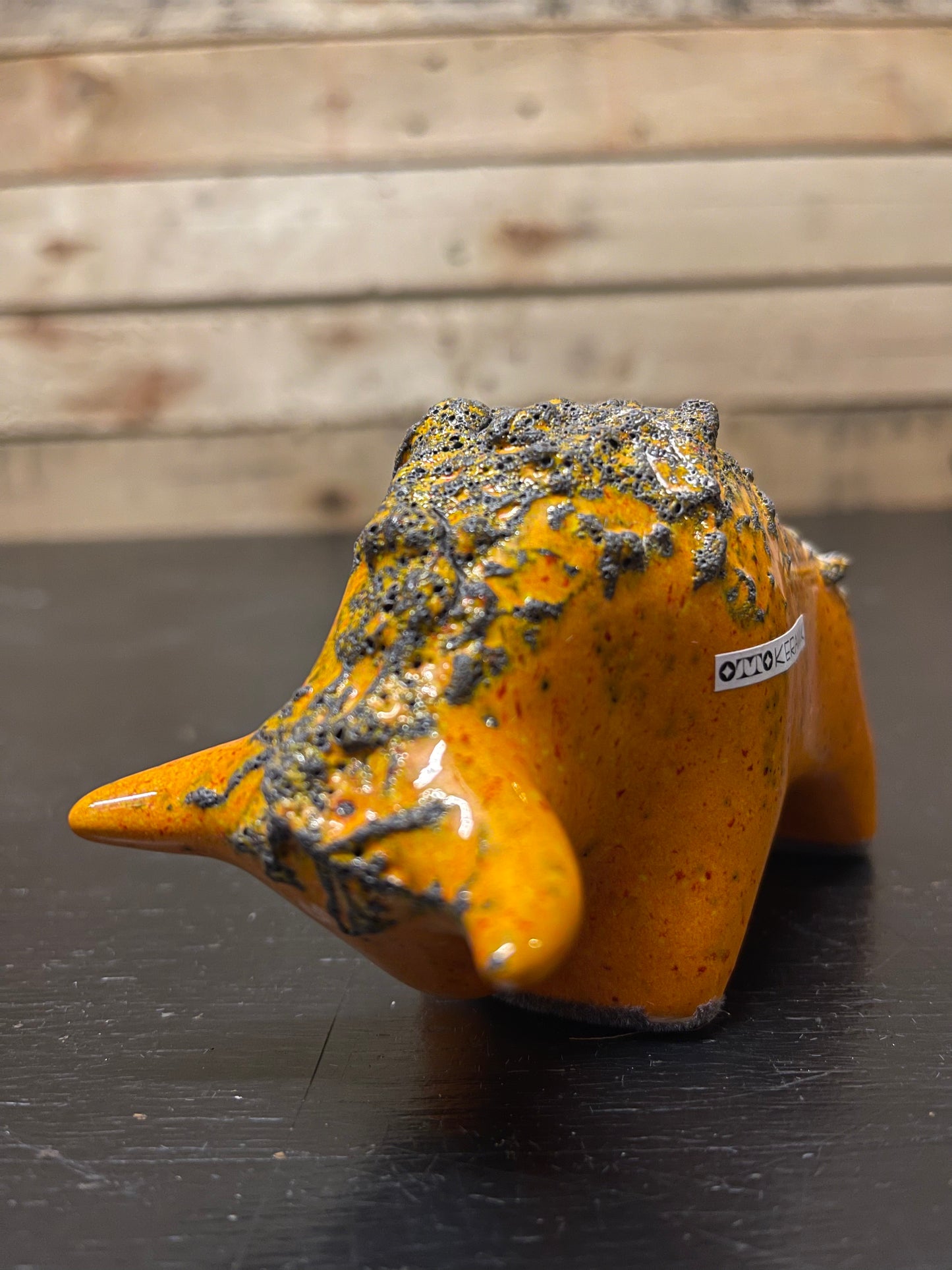 Otto Keramik Small Ceramic Bull West German Pottery Fat Lava