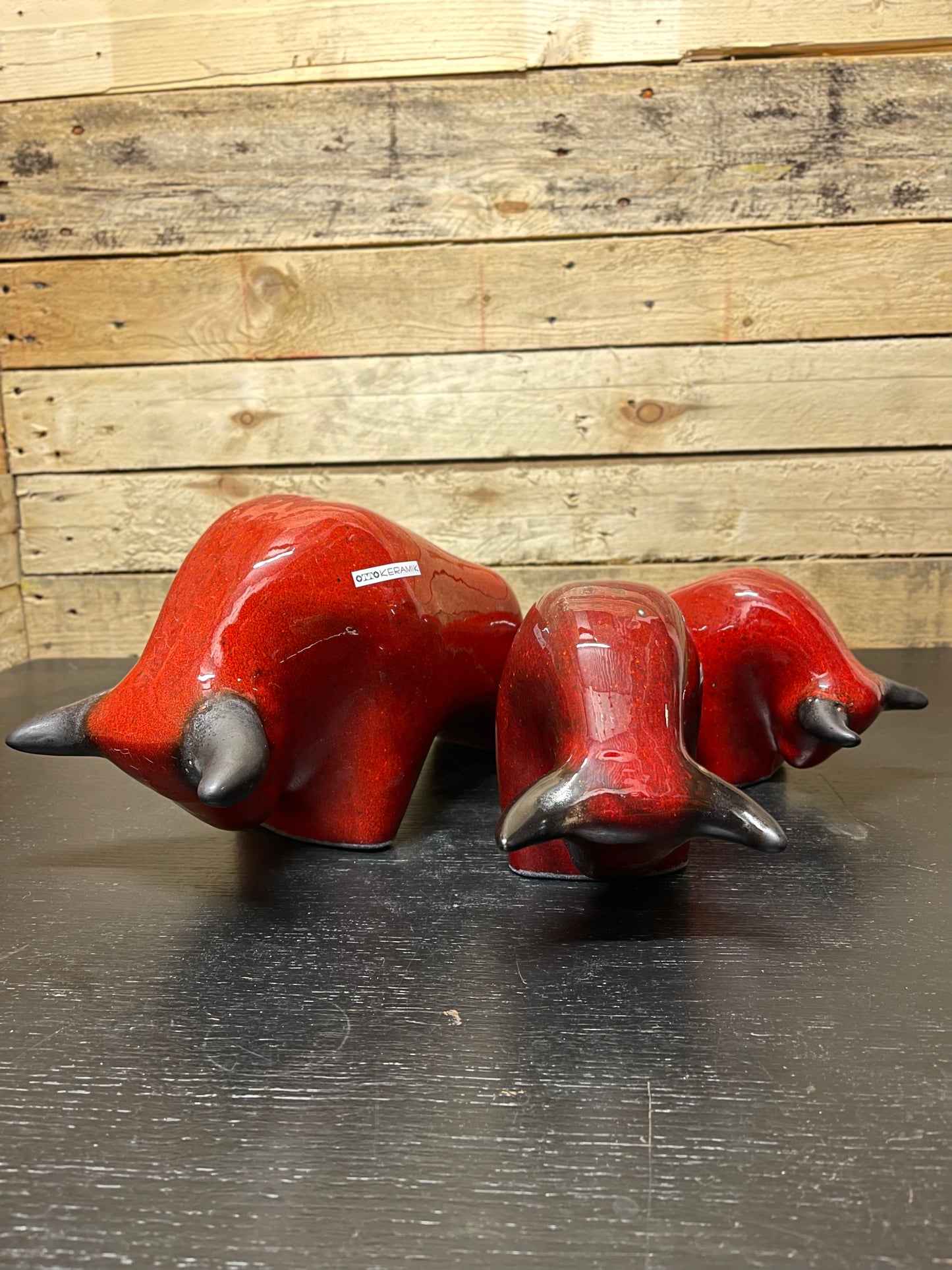 Otto Keramik Medium Ceramic Bull West German Pottery Fat Lava