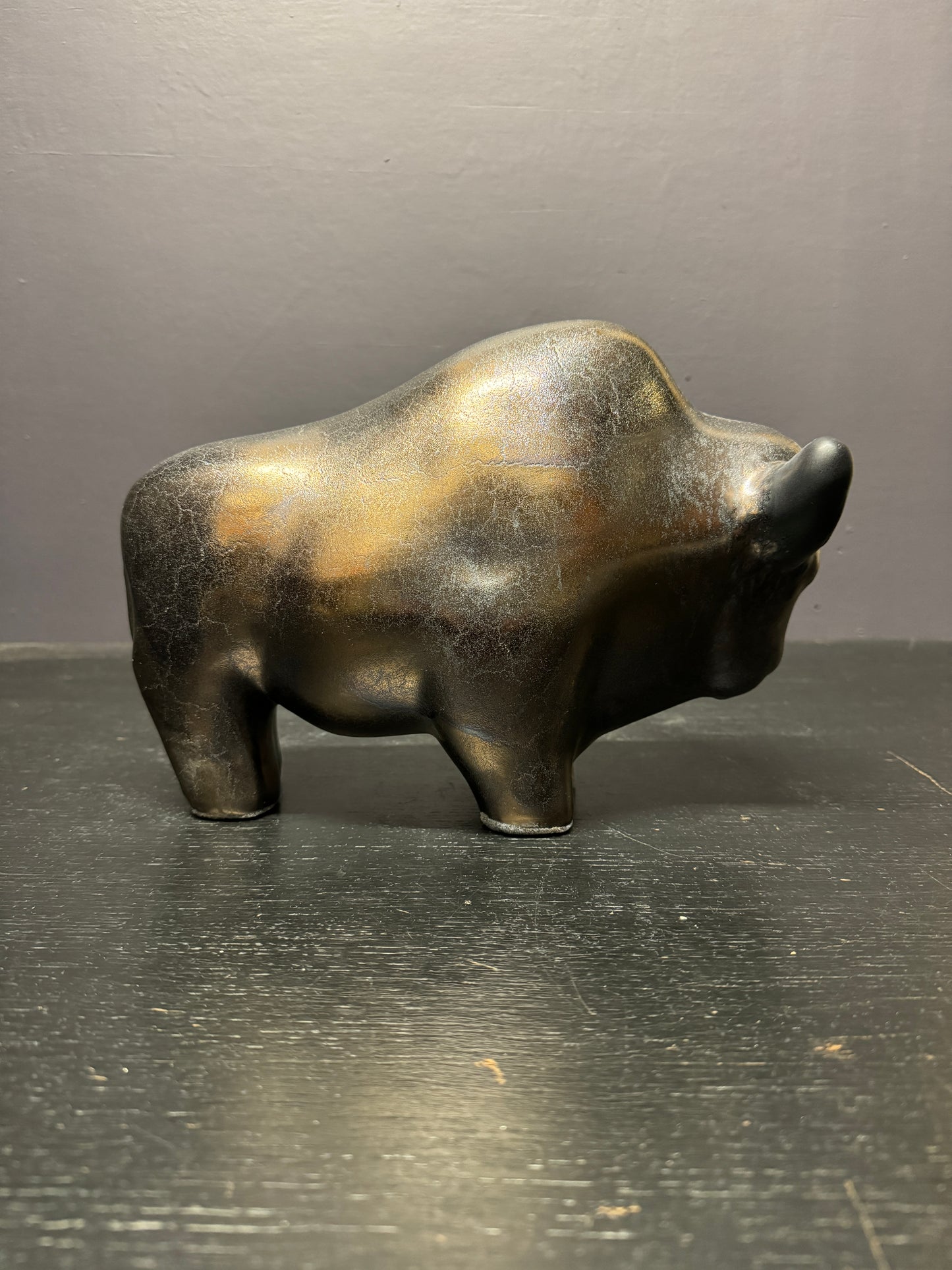 Otto Keramik Large Ceramic Bison West German Pottery Fat Lava