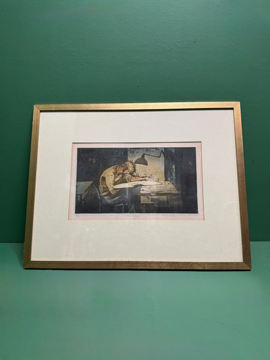 Framed Print Titled ‘ Workshop ‘ No 10 Of 100 Signed Mallinson 1977