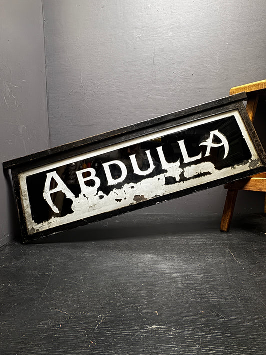 Early 1900s Abdulla Cigarettes Framed Vendors Glass Advertising