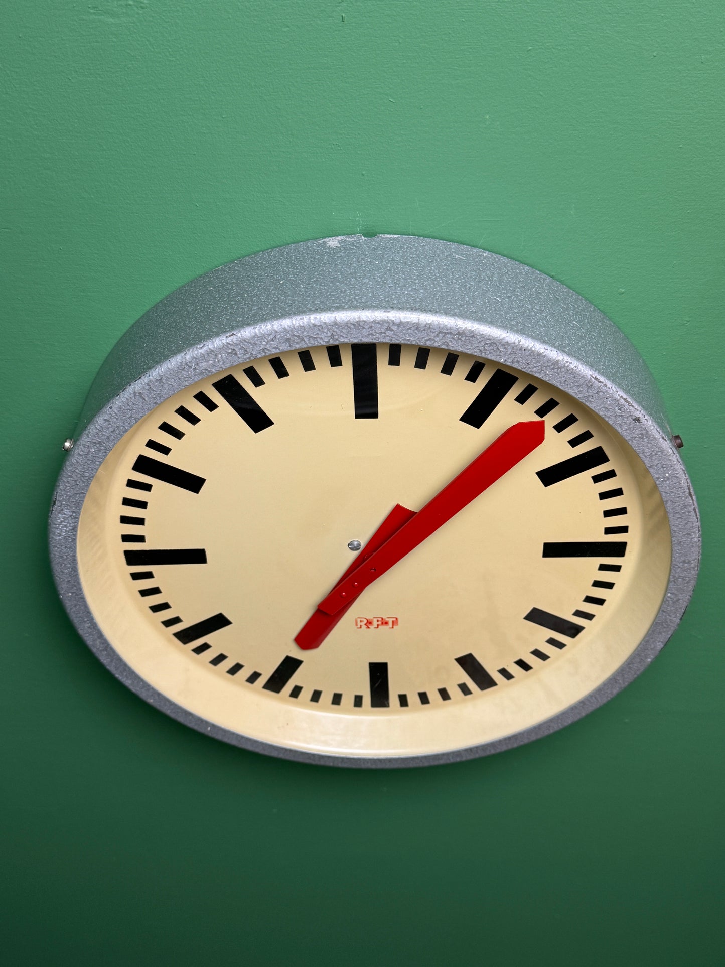 1950s East German Industrial Factory Clock By RFT