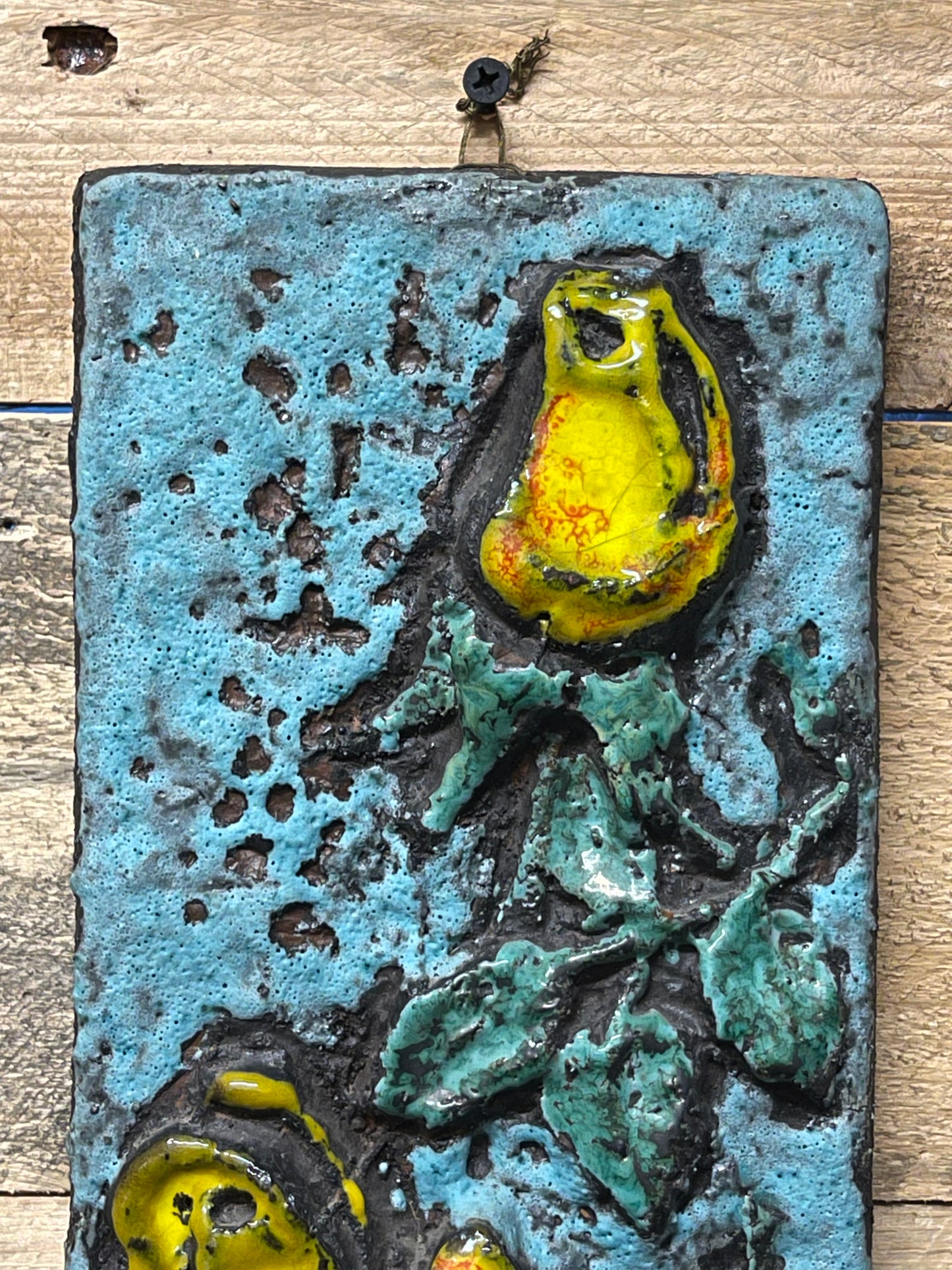 1960s West German Pottery Fat Lava Wall Tile By Ruscha Art