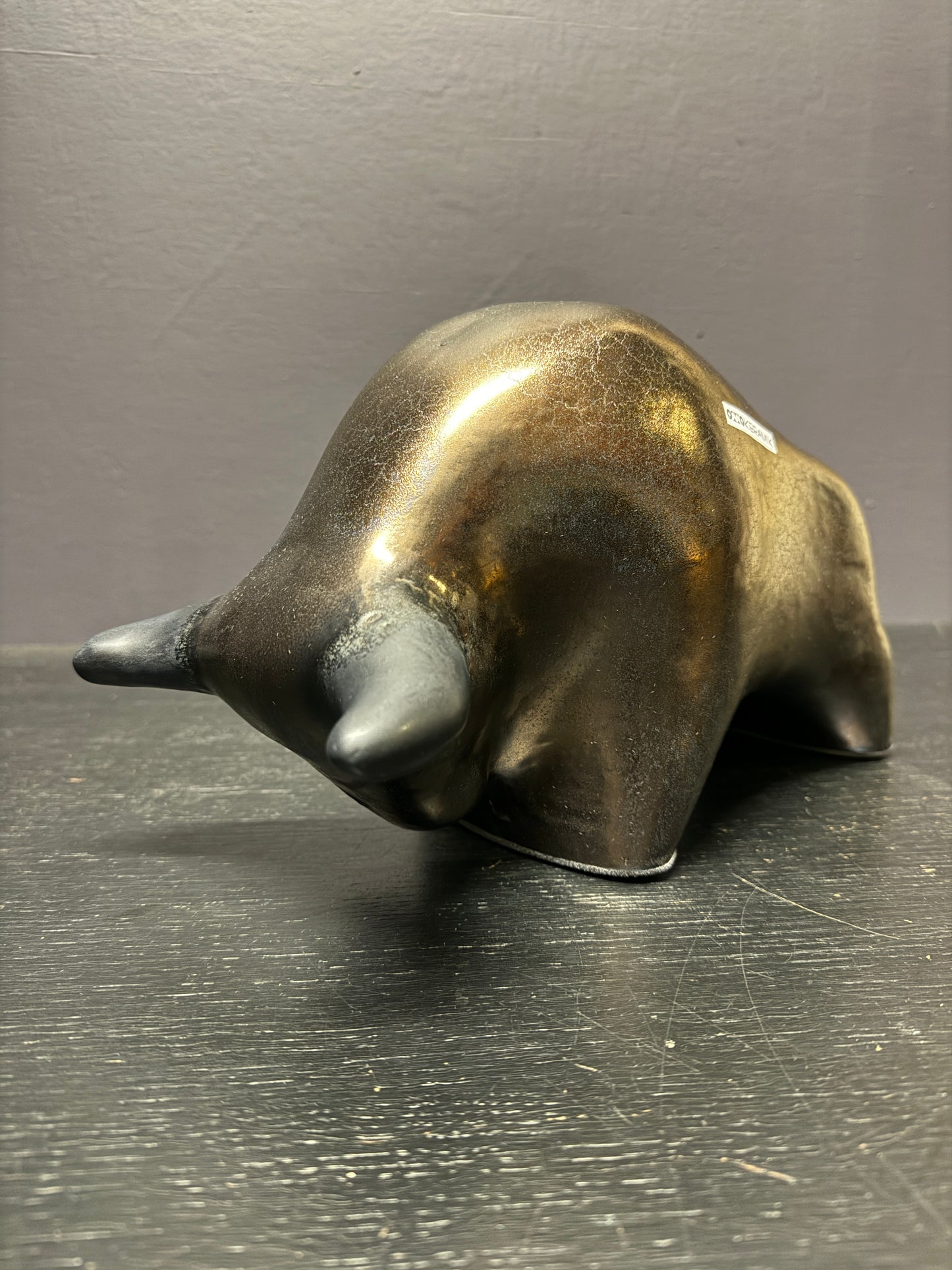 Otto Keramik Large Ceramic Bull West German Pottery Fat Lava