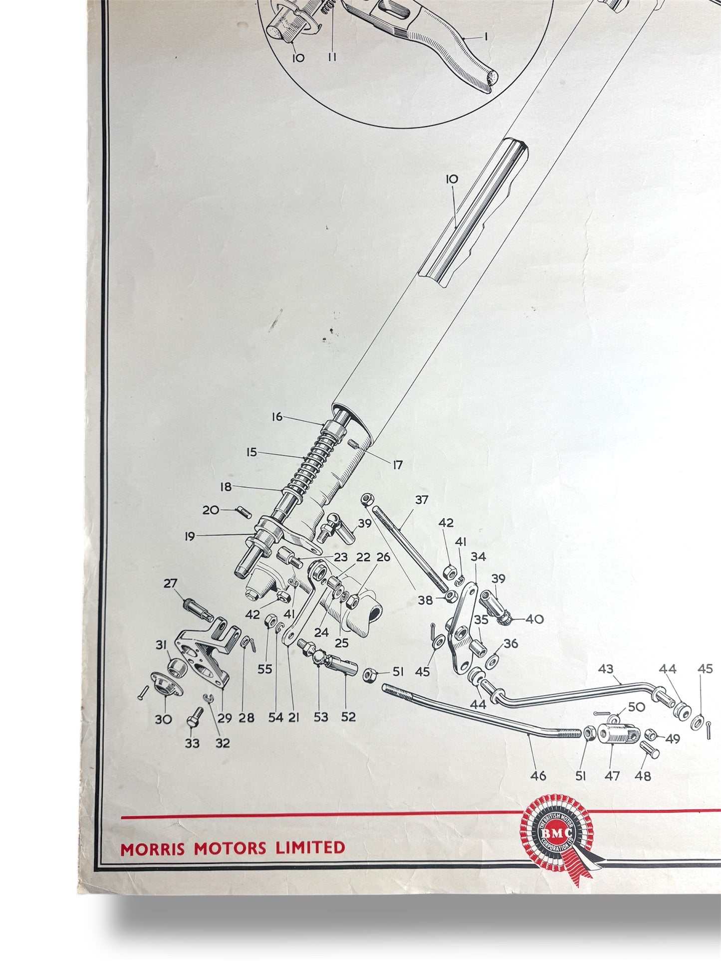 B.M.C. British Motor Corporation Educational Poster Circa 1950s