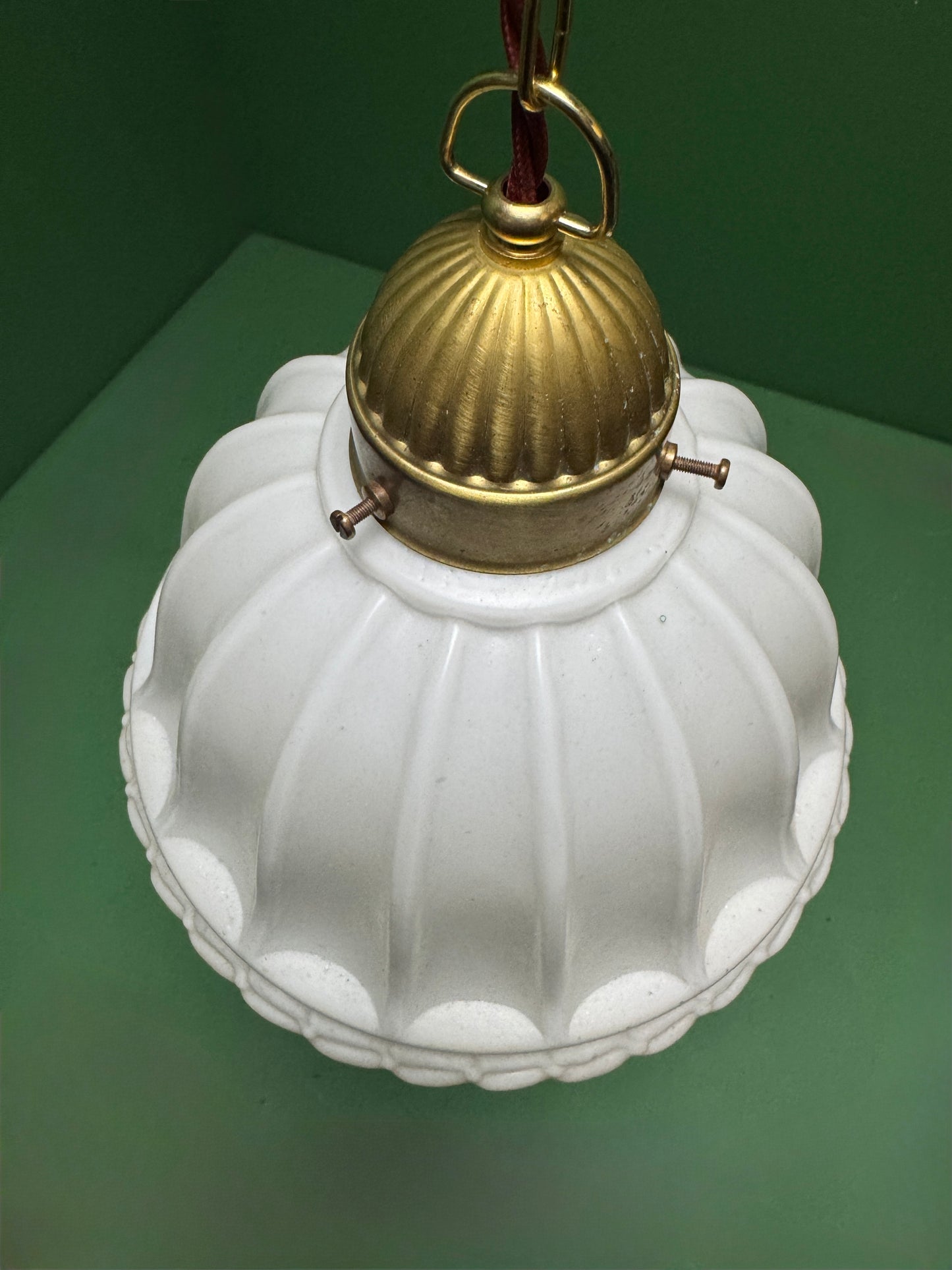 1920s Opal Glass Pendant Light