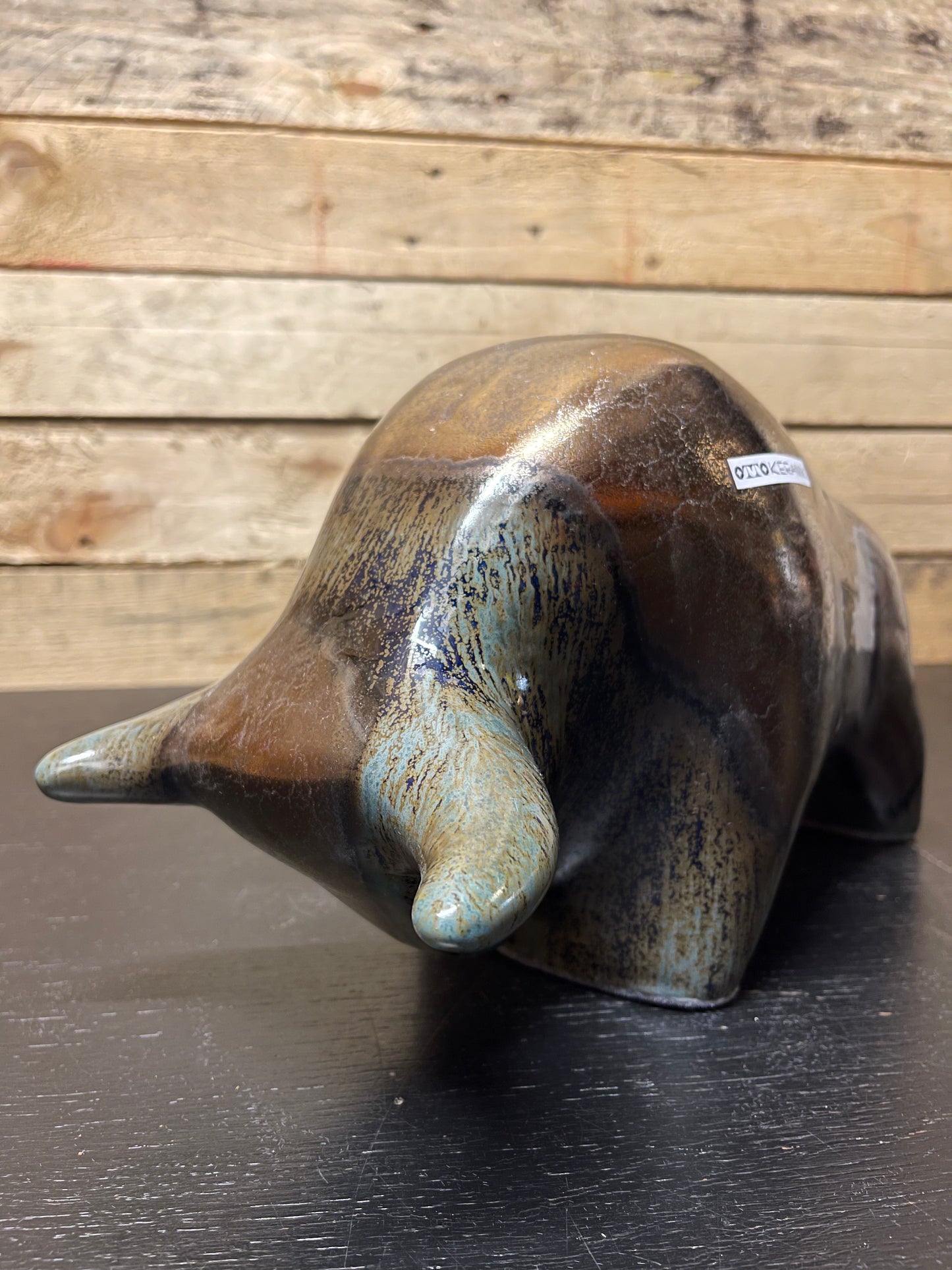 Otto Keramik Large Ceramic Bull West German Pottery Fat Lava