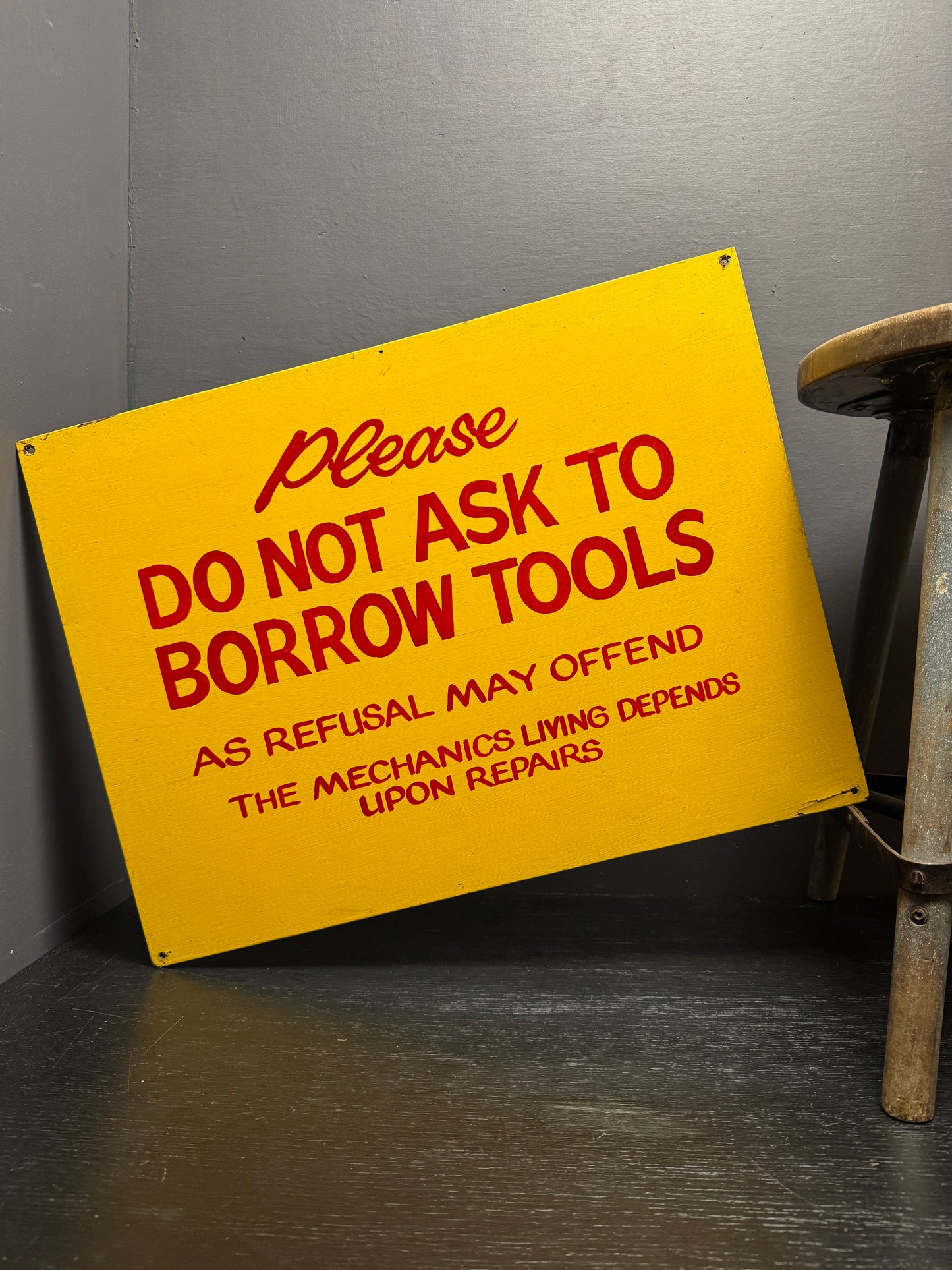 1950s Hand Painted Workshop Sign