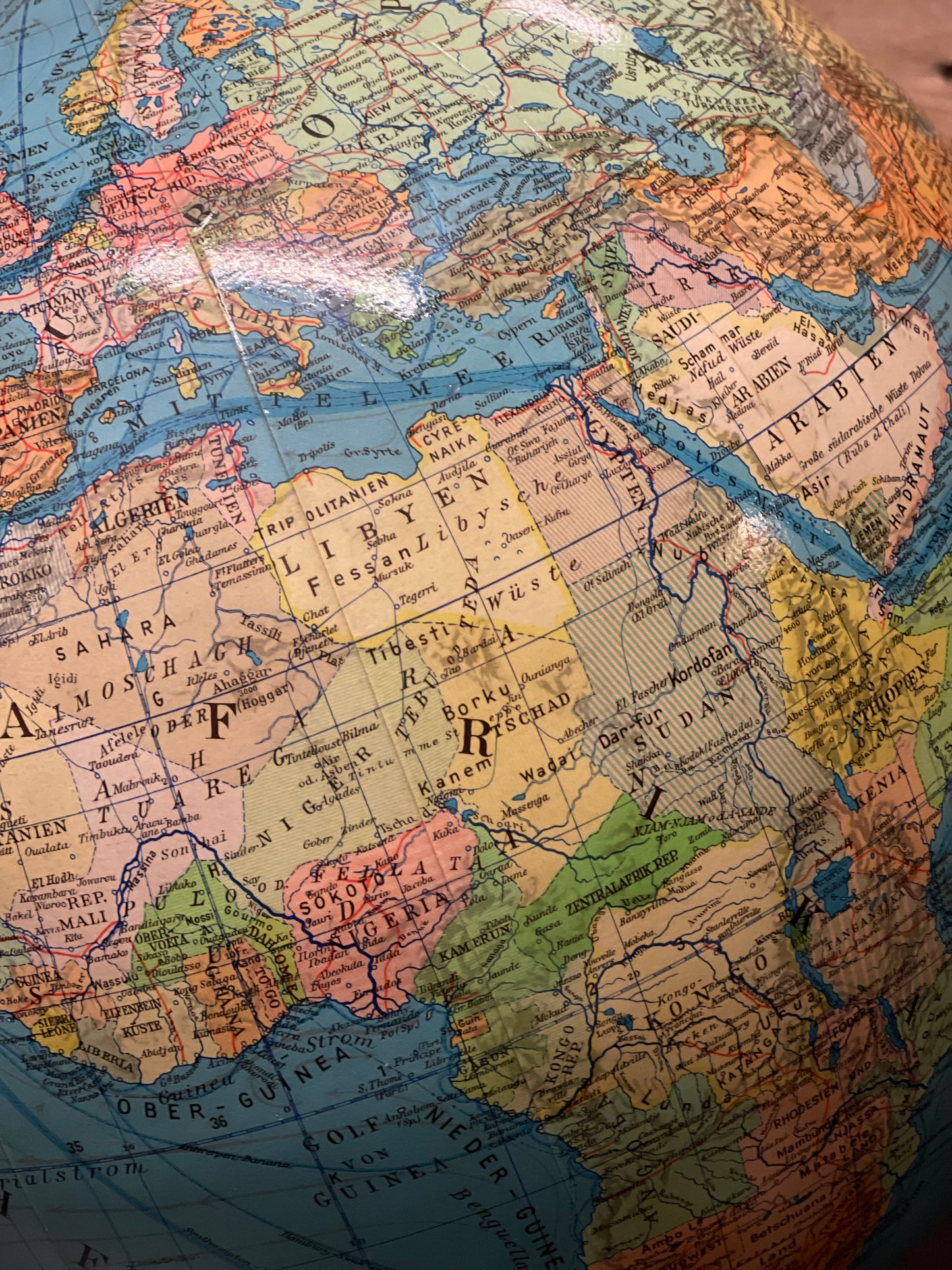 Vintage 1960s DBG Duo Glass Globe Lamp Darmstadt Germany