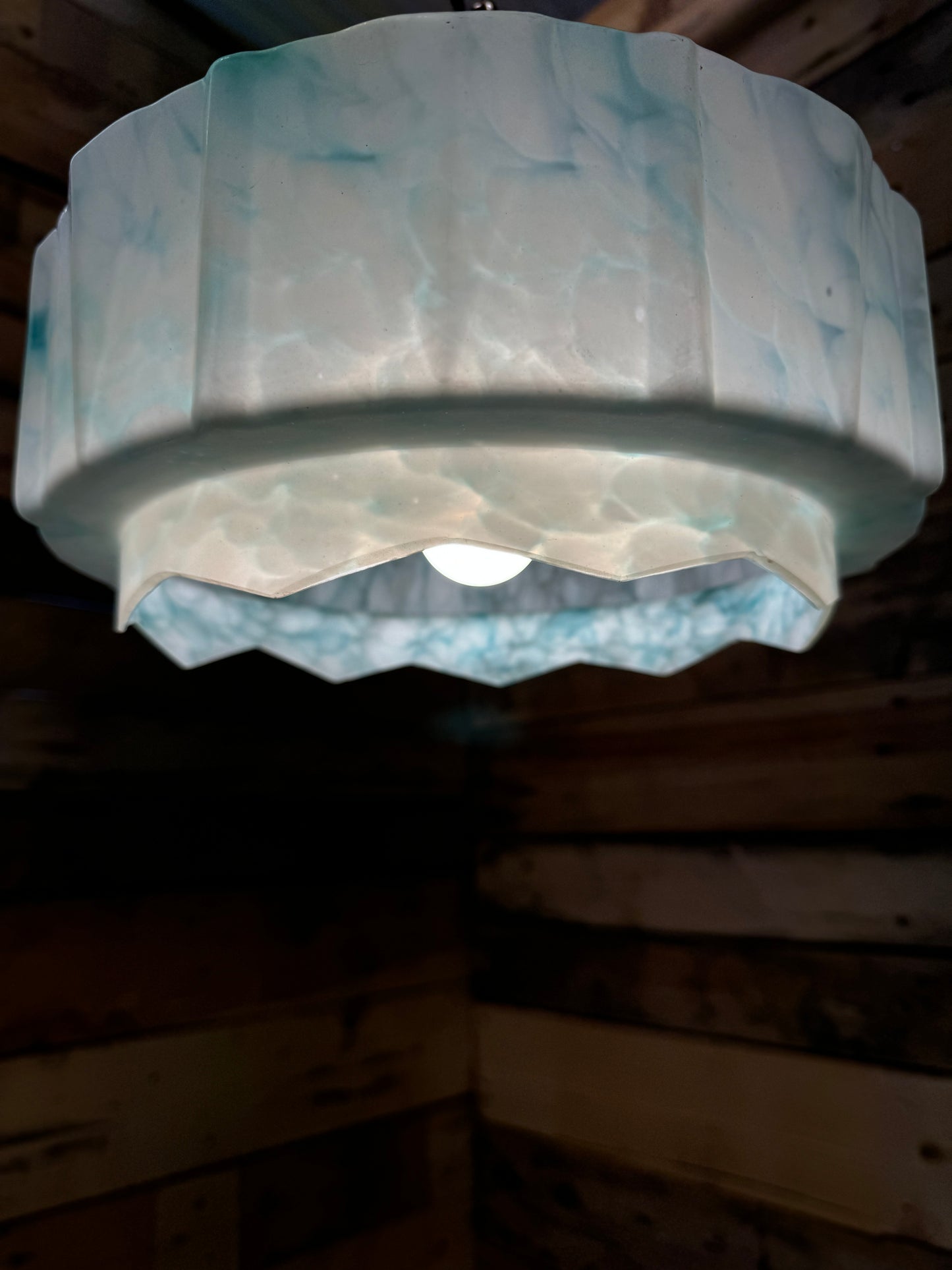 1930s Art Deco Italian Glass Pendant Light