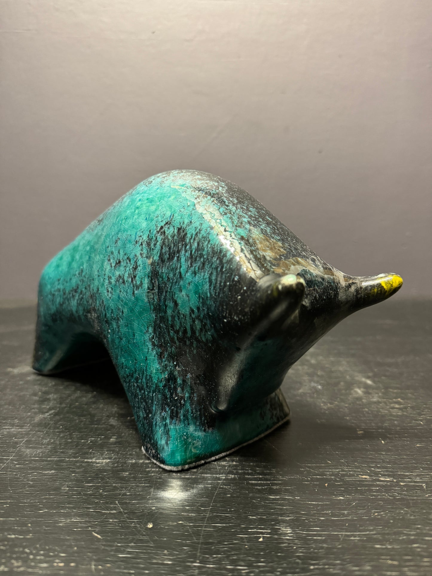 Otto Keramik Ceramic Bull West German Pottery Fat Lava