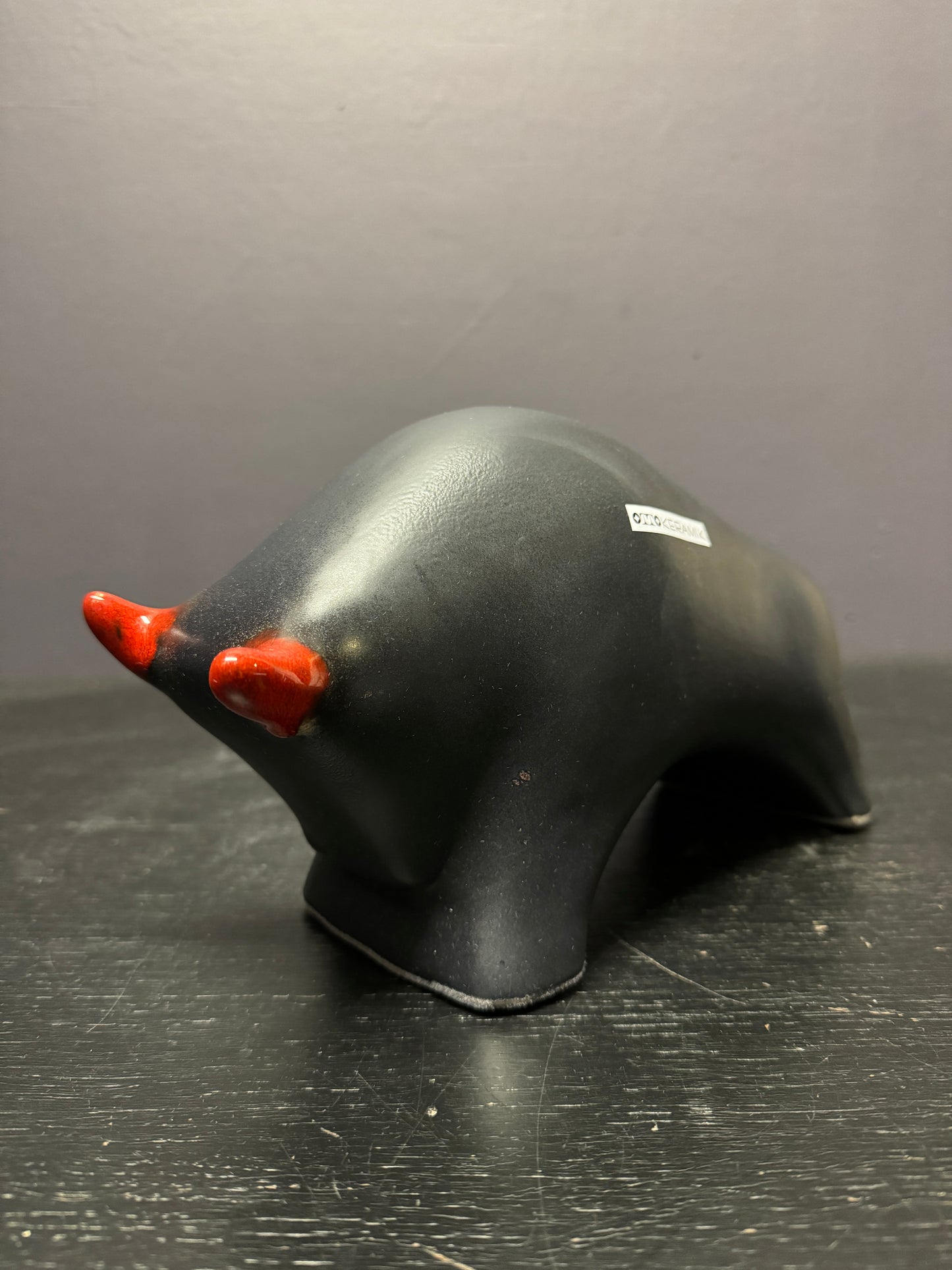 Otto Keramik Ceramic Bull West German Pottery Fat Lava