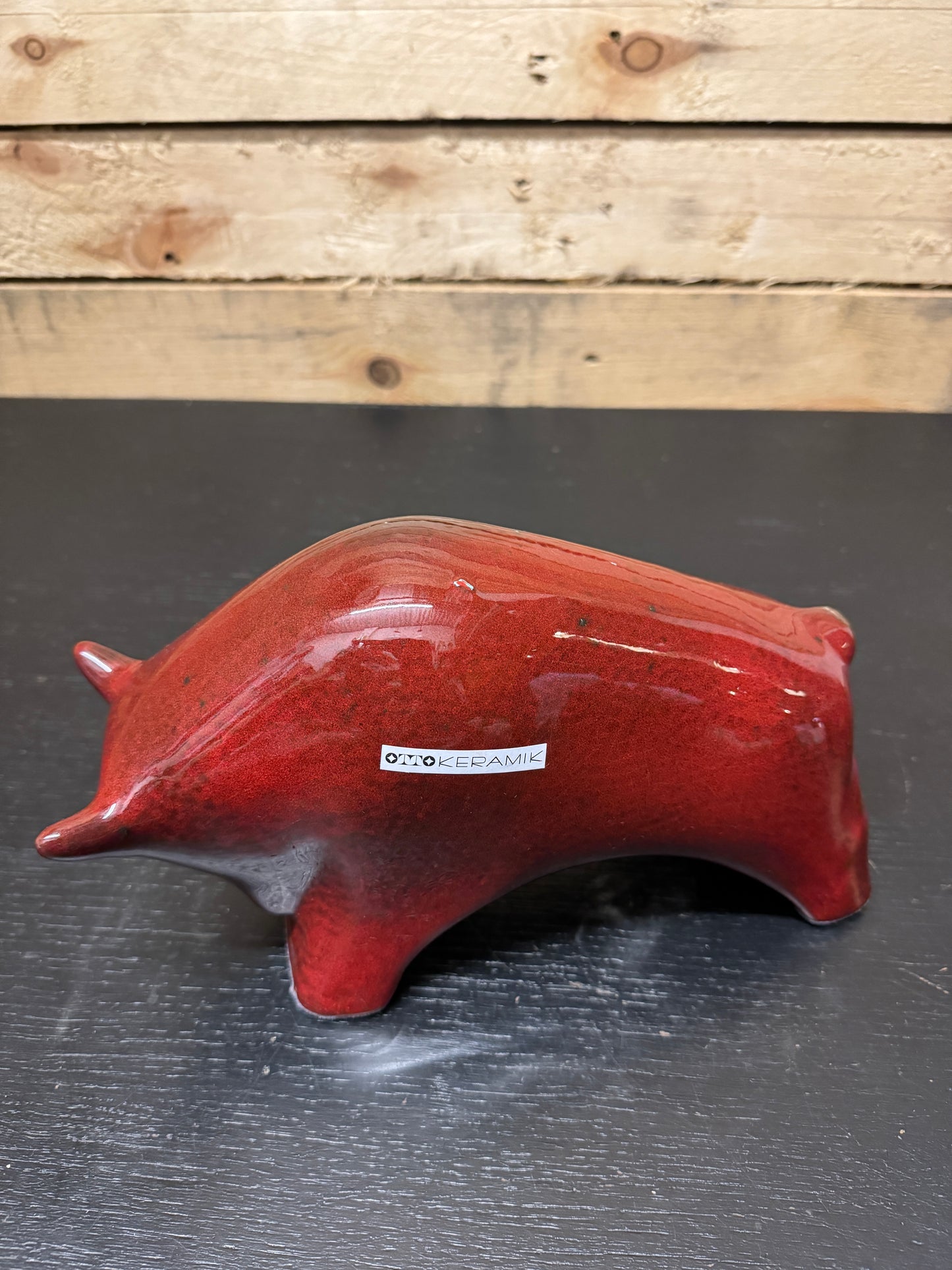 Otto Keramik Ceramic Bull West German Pottery Fat Lava