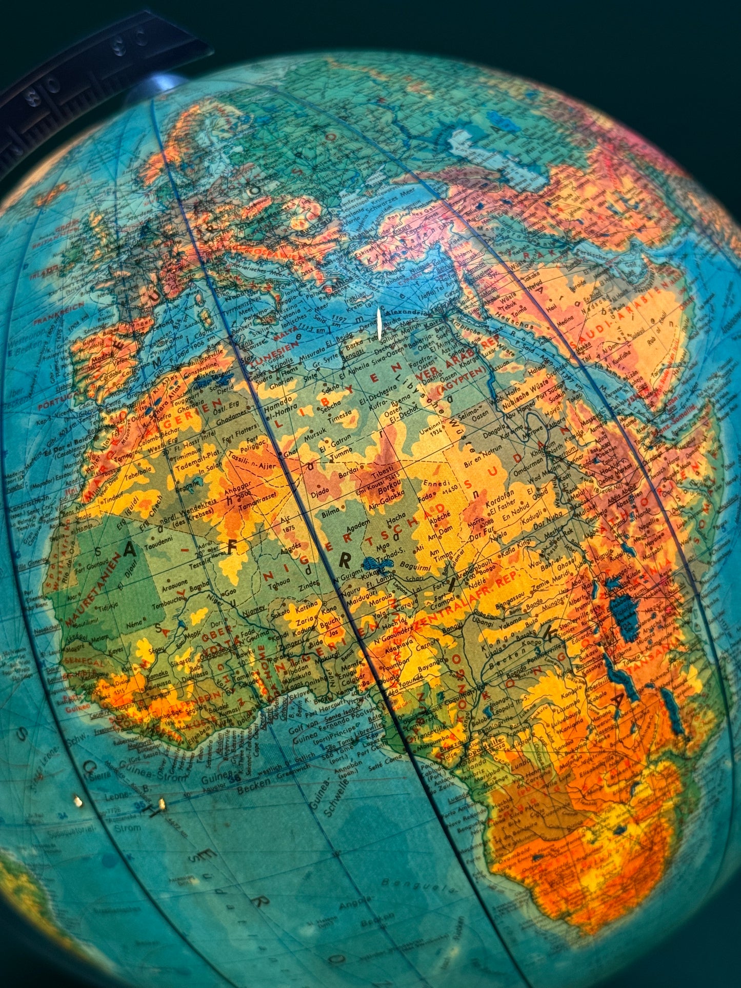 Vintage 1960s German Glass Globe Lamp By JRO Globus Munchen