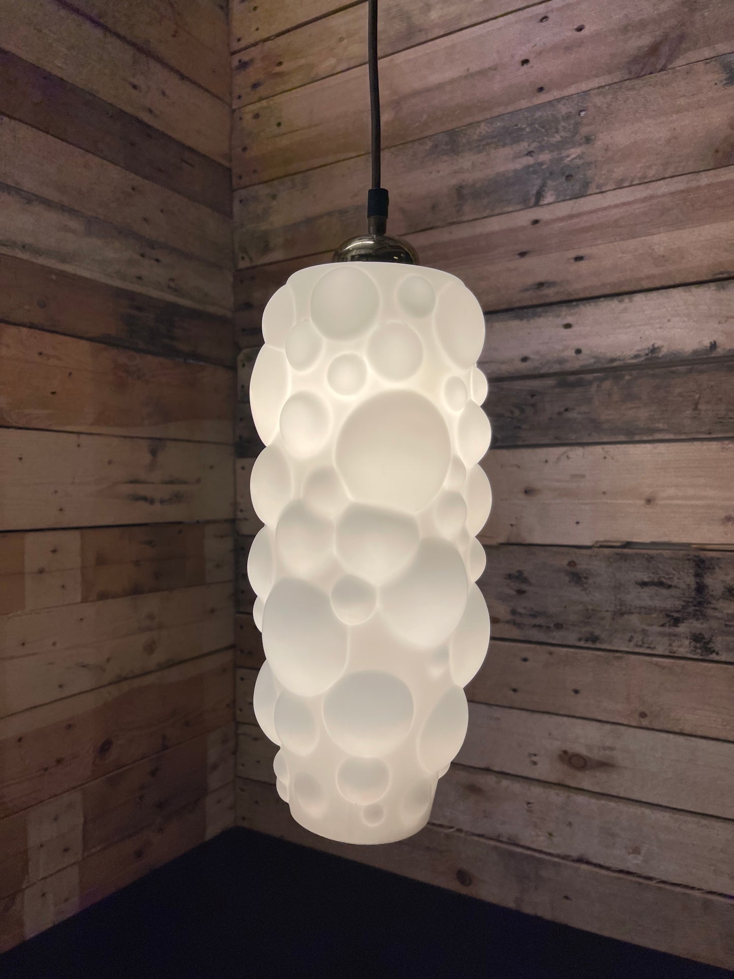 1960s Czech Bubble Opaline Pendant Light