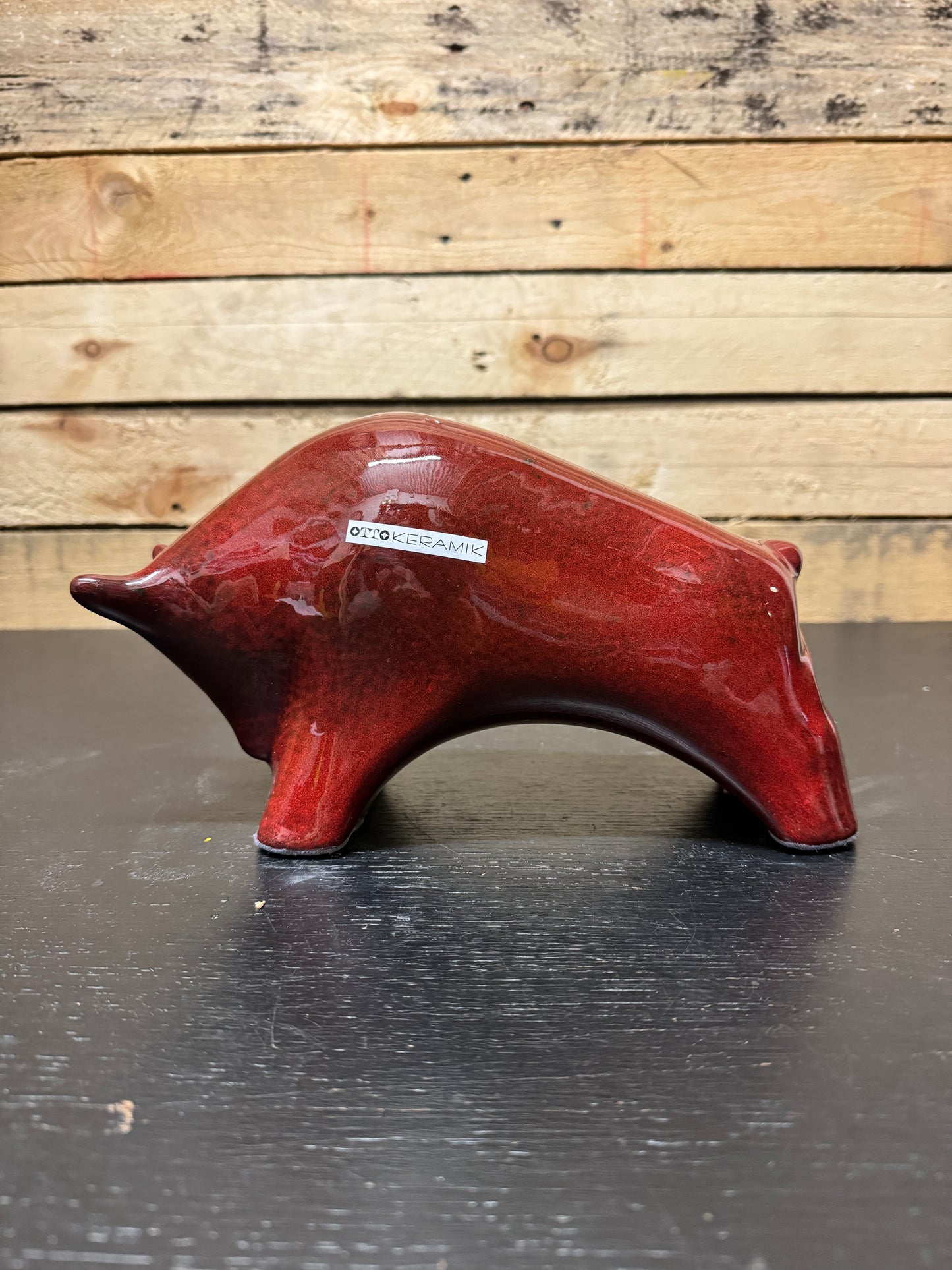 Otto Keramik Ceramic Bull West German Pottery Fat Lava