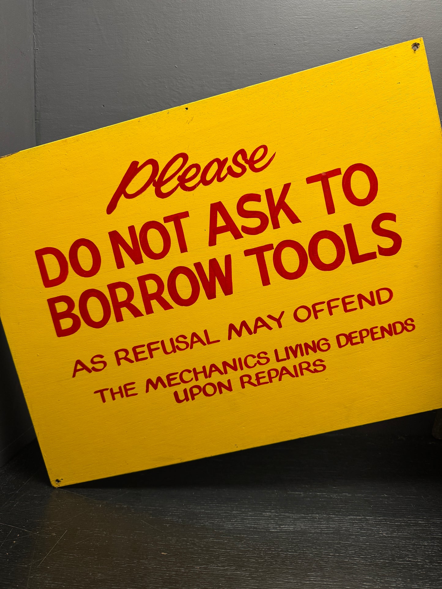 1950s Hand Painted Workshop Sign