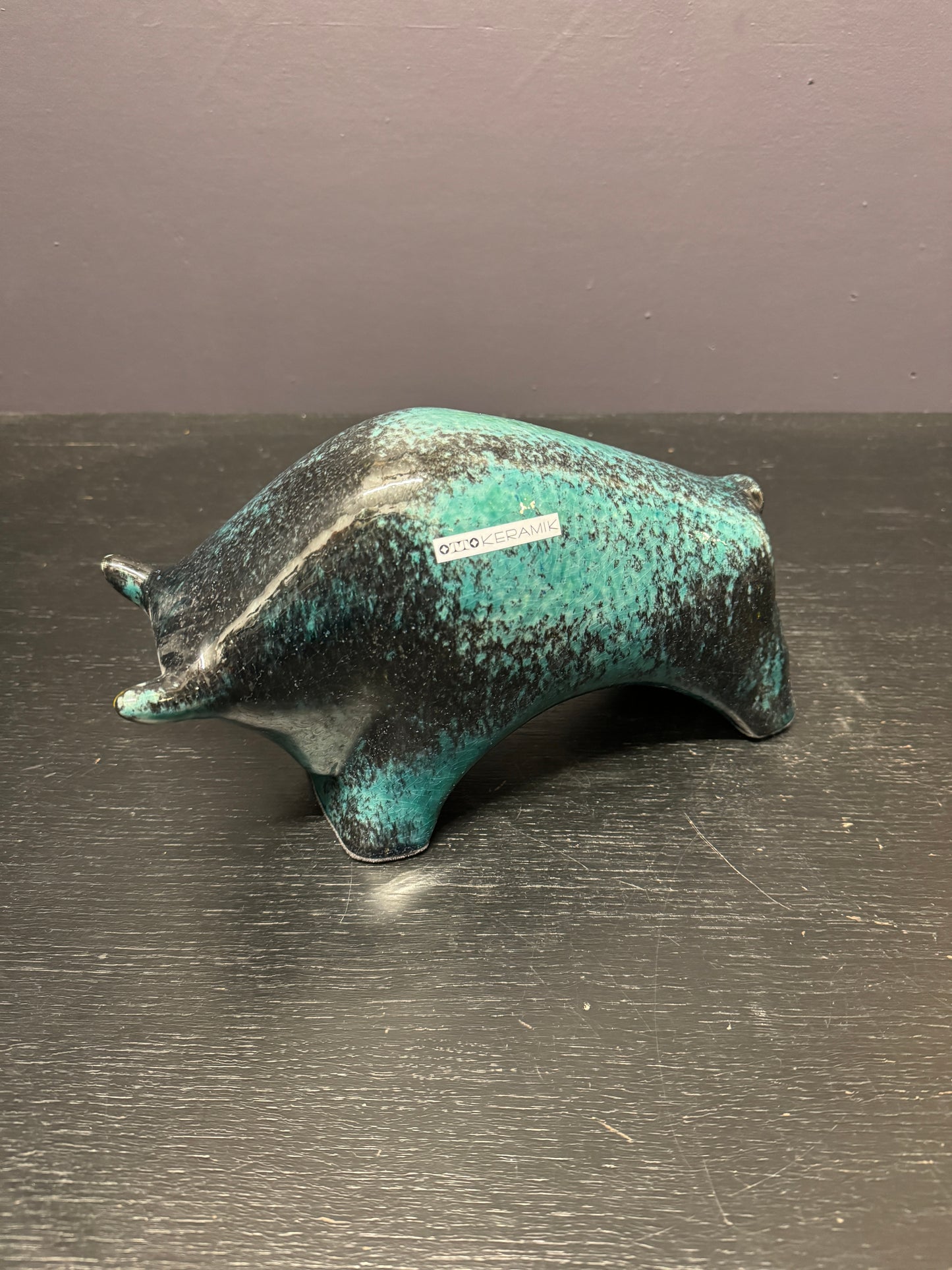 Otto Keramik Ceramic Bull West German Pottery Fat Lava
