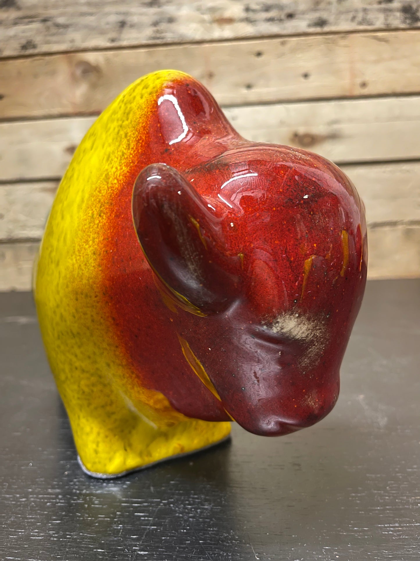 Otto Keramik Large Ceramic Bison West German Pottery Fat Lava