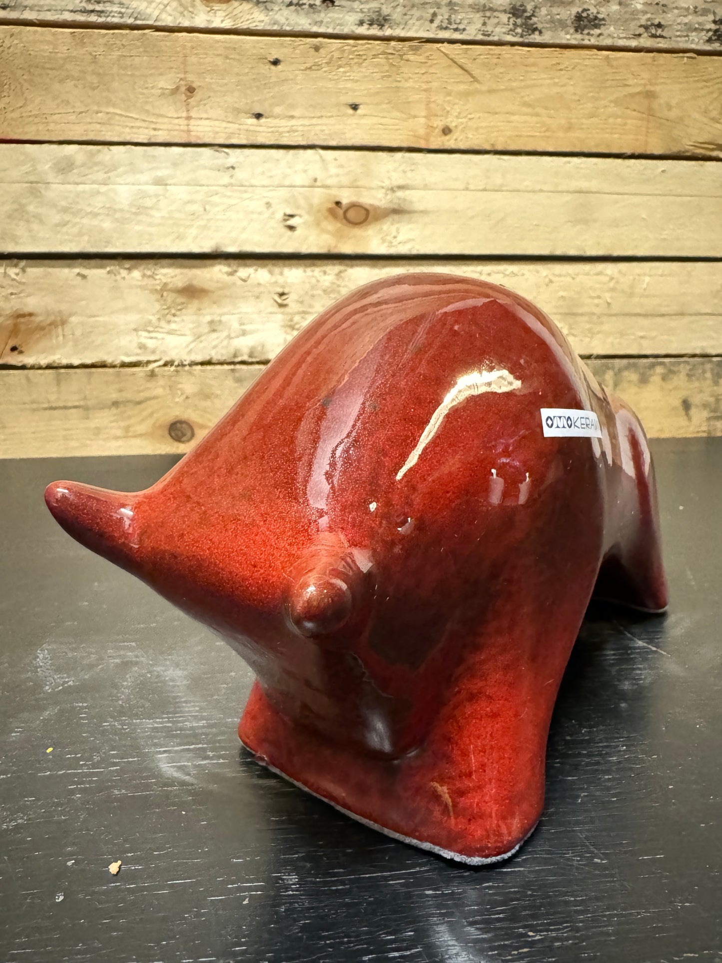 Otto Keramik Ceramic Bull West German Pottery Fat Lava