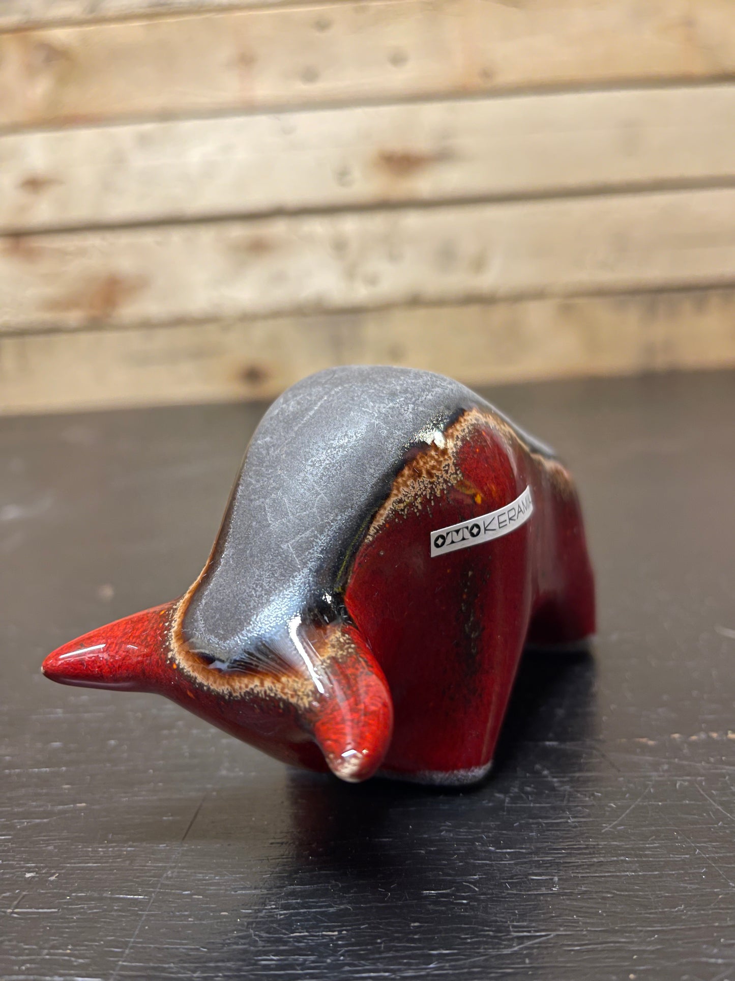 Otto Keramik Small Ceramic Bull West German Pottery Fat Lava