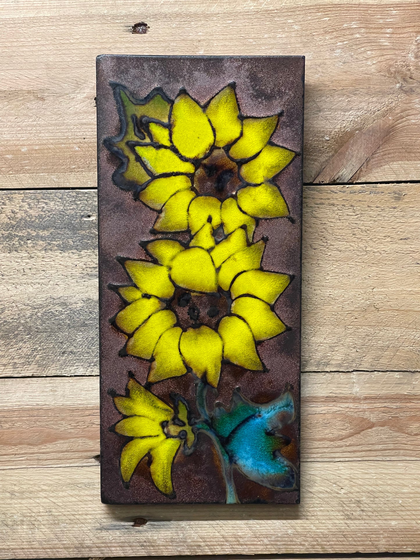 1960s West German Pottery Fat Lava Wall Tile By Ruscha Art