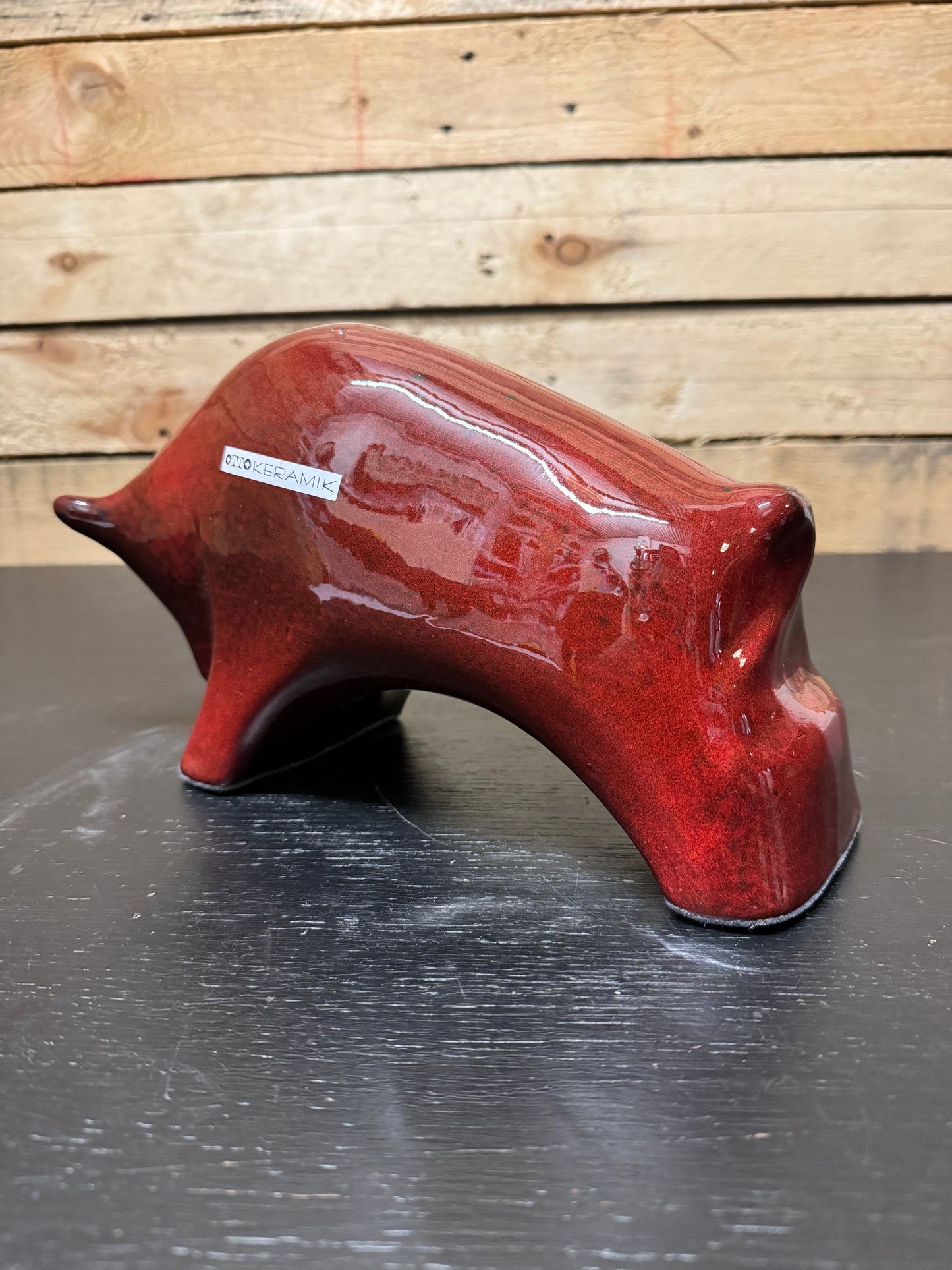 Otto Keramik Ceramic Bull West German Pottery Fat Lava