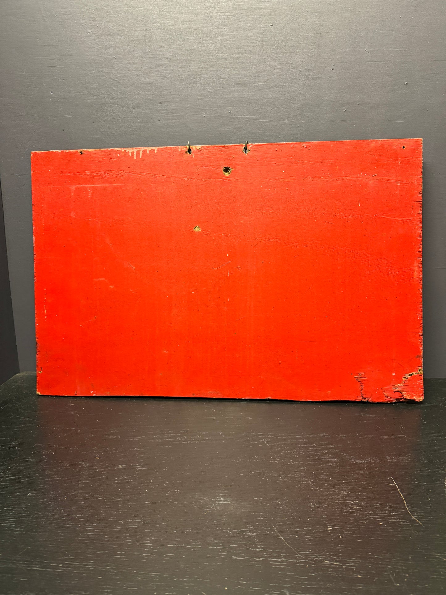 1950s Hand Painted Train Mechanics Wokshop Sign