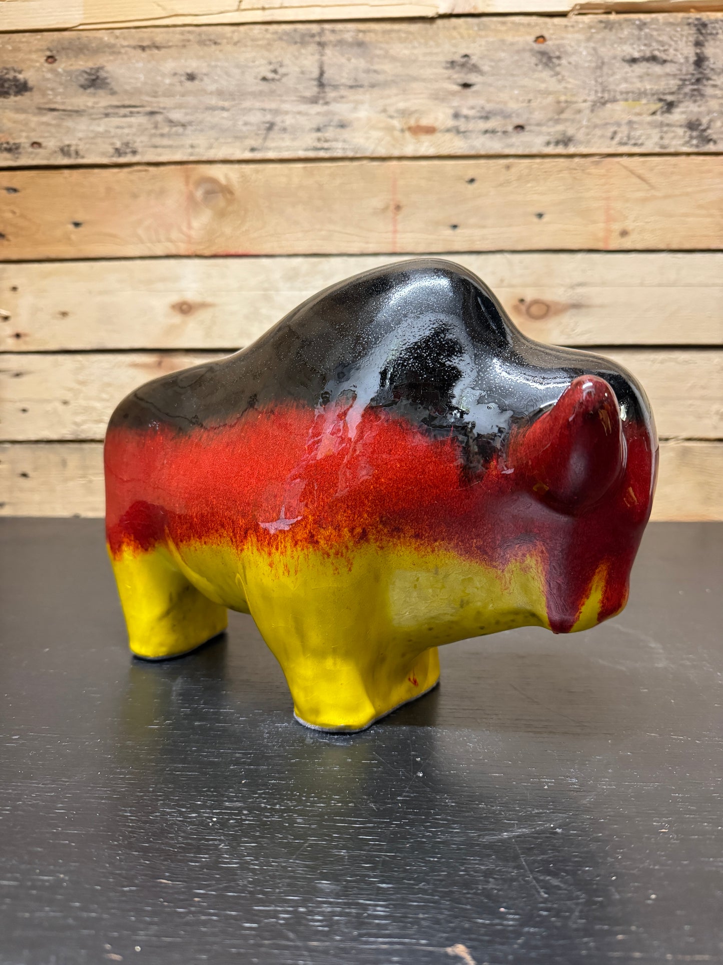 Otto Keramik Large Ceramic Bison West German Pottery Fat Lava