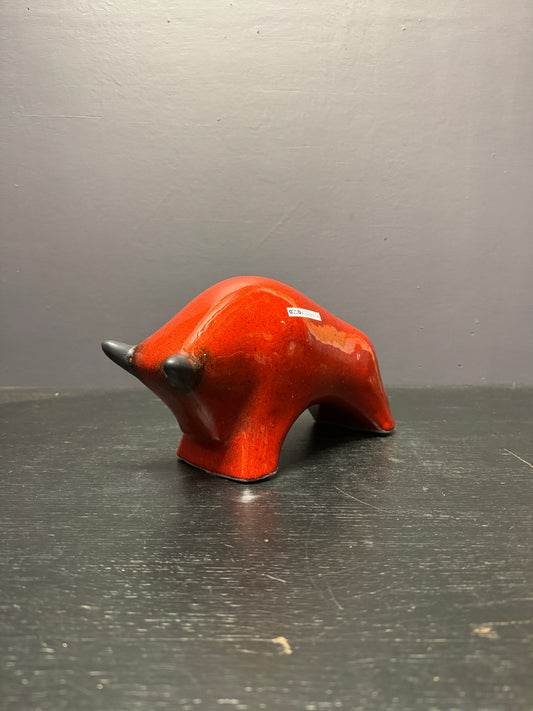 Otto Keramik Ceramic Bull West German Pottery Fat Lava