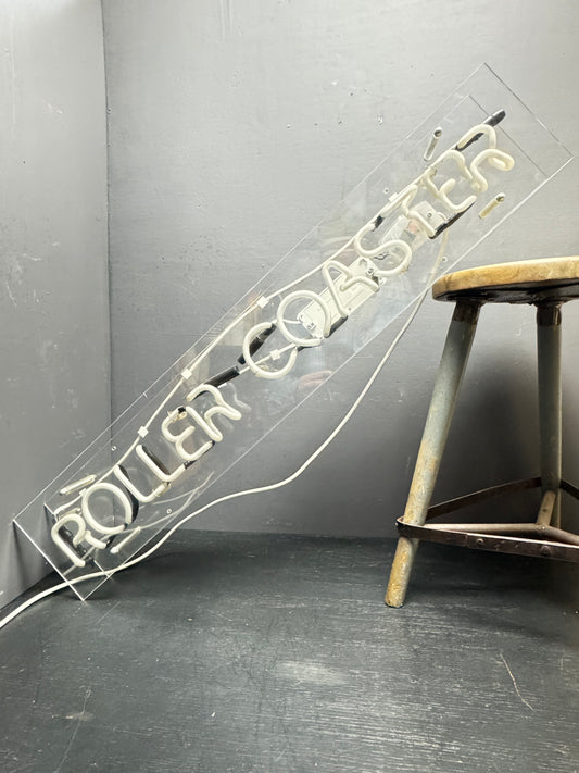 Circa 1970s Fun Fair Roller Coaster Neon Sign