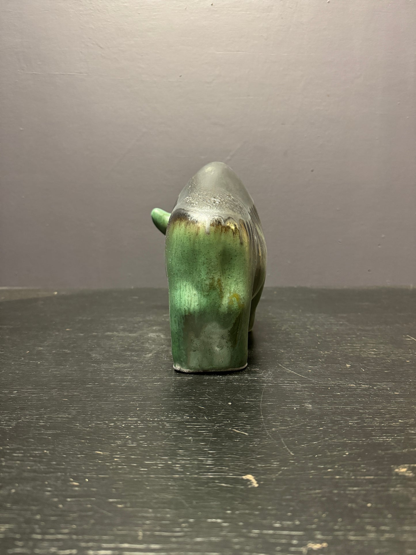 Otto Keramik Large Ceramic Bison West German Pottery Fat Lava