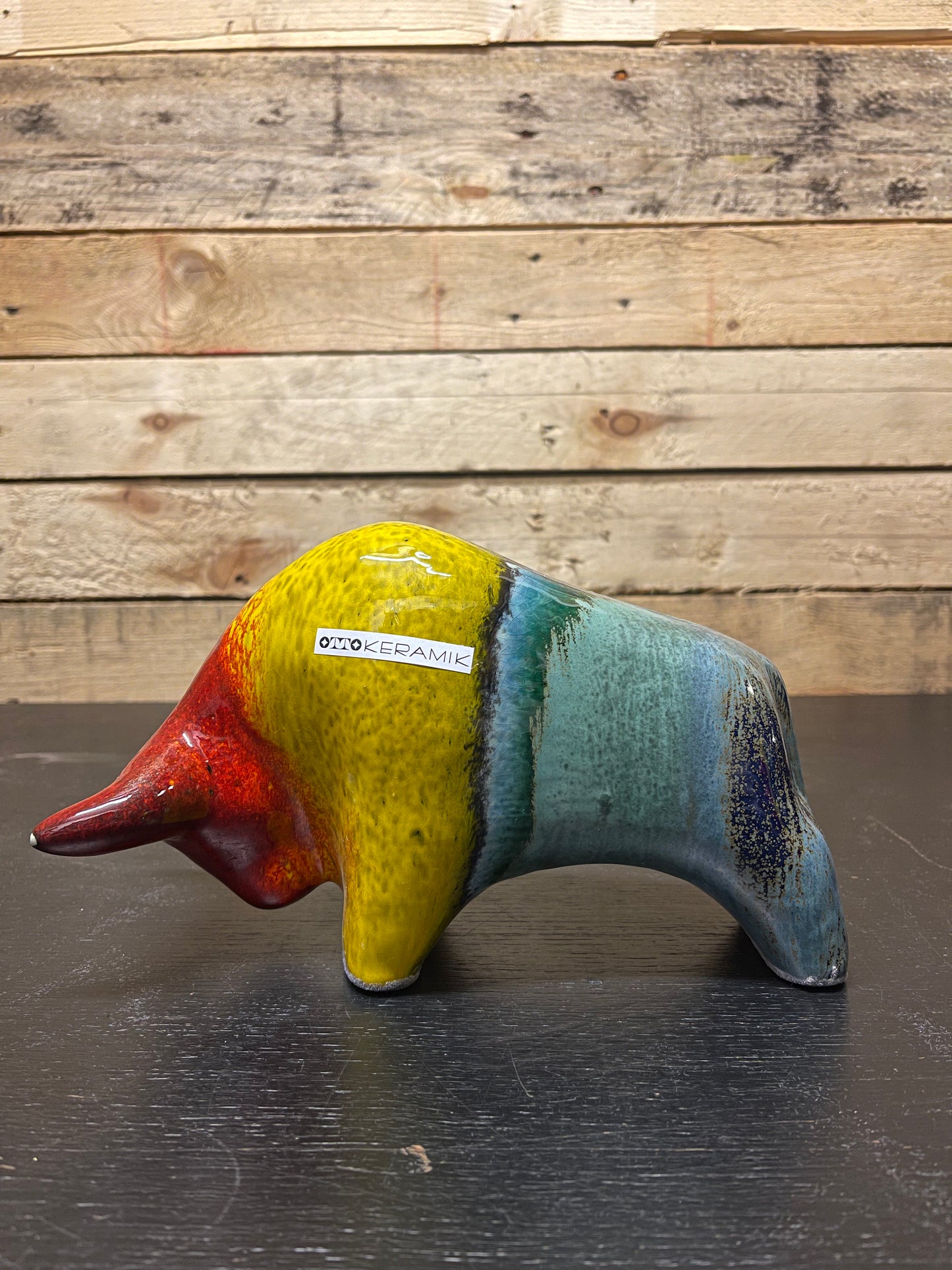 Otto Keramik Medium Ceramic Bull West German Pottery Fat Lava