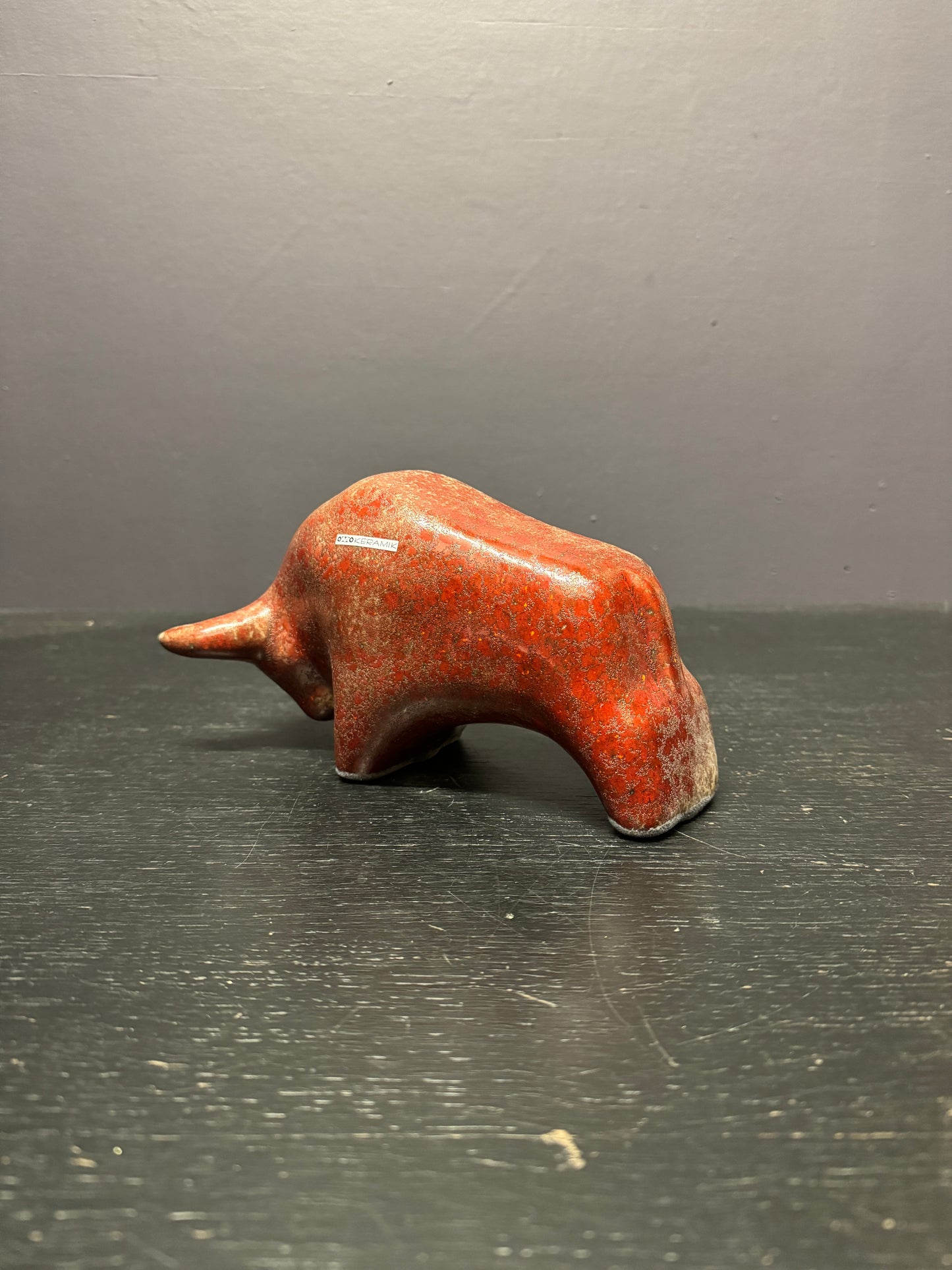 Otto Keramik Classic Ceramic Bull West German Pottery Fat Lava
