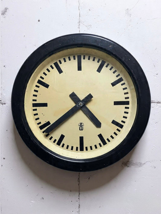 Large 1960's East German Industrial Factory Clocks By GW