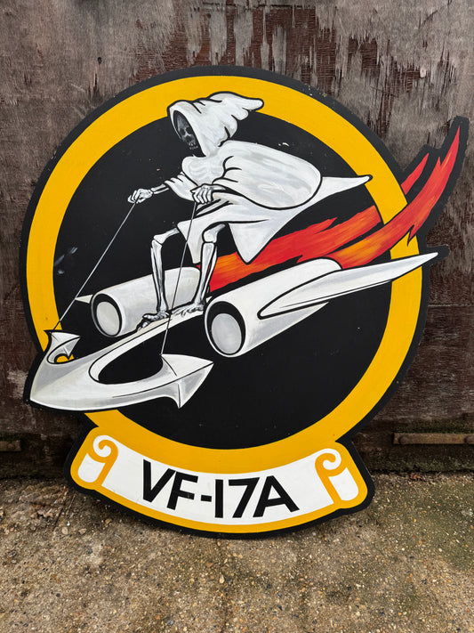 WW2 American Air Force VF-17A Nose Art Hand Painted On Board