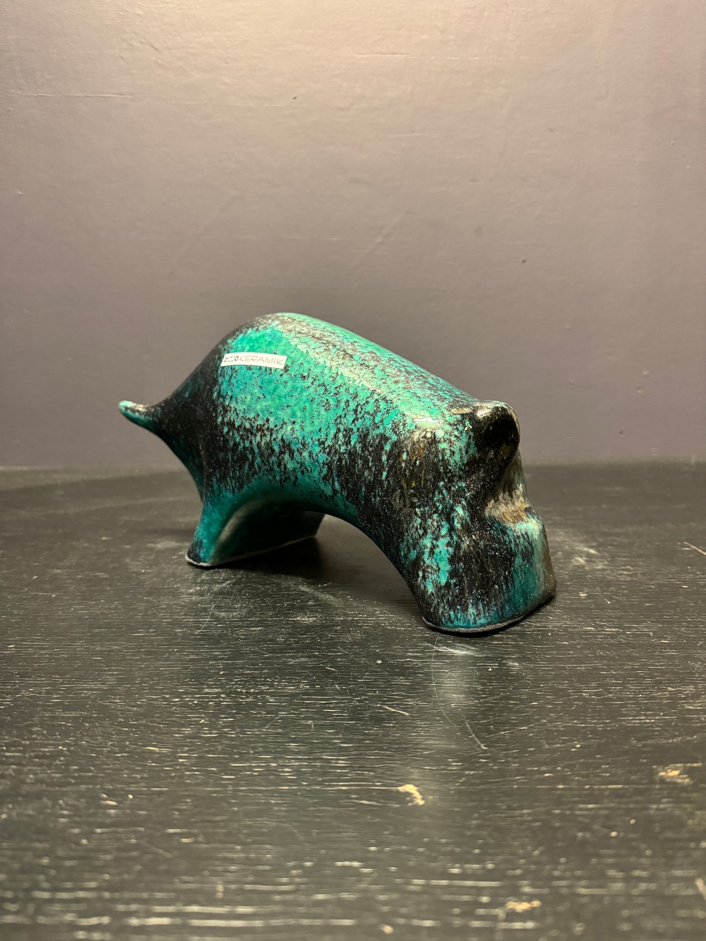 Otto Keramik Ceramic Bull West German Pottery Fat Lava