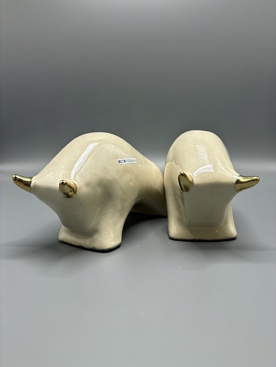 Otto Keramik Gold Edition Ceramic Bull West German Pottery Fat Lava