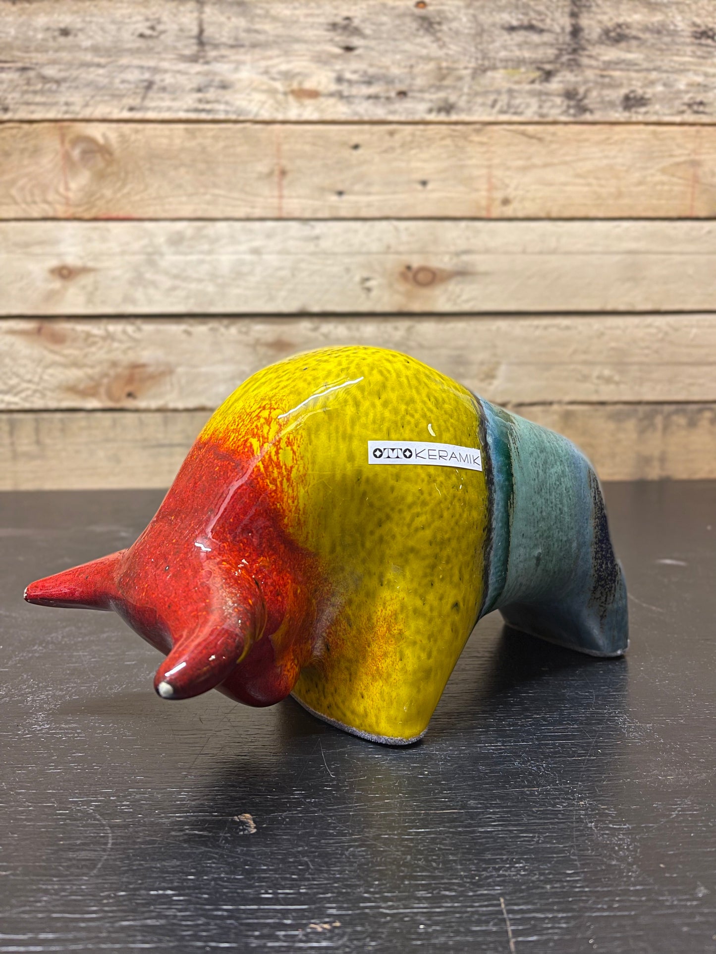 Otto Keramik Medium Ceramic Bull West German Pottery Fat Lava