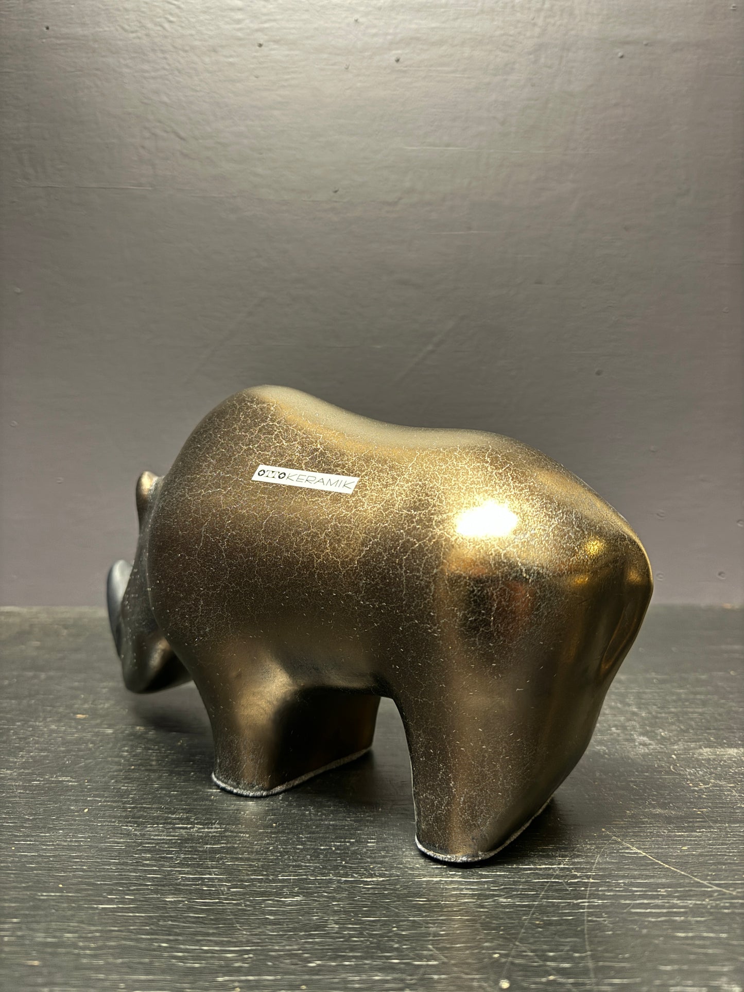 Exclusive Otto Keramik Ceramic Rhino West German Pottery Fat Lava