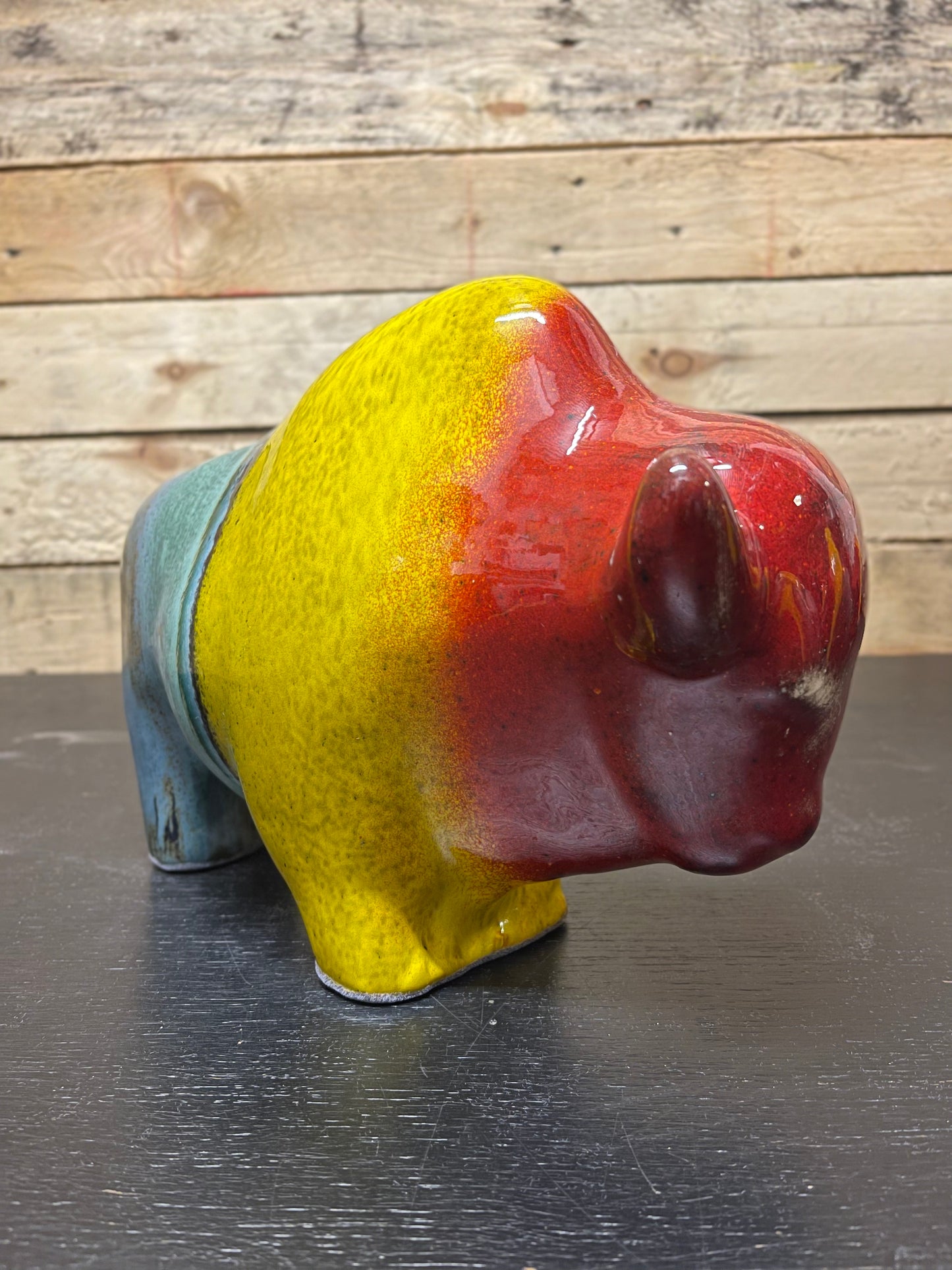 Otto Keramik Large Ceramic Bison West German Pottery Fat Lava