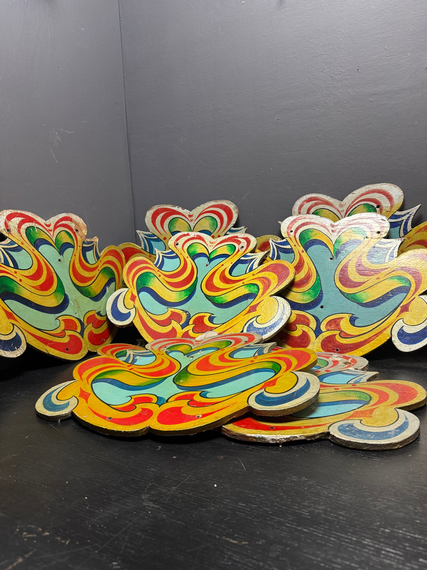 1970s Set Of 8 Carousel Fun Fair Art By Michael Rule