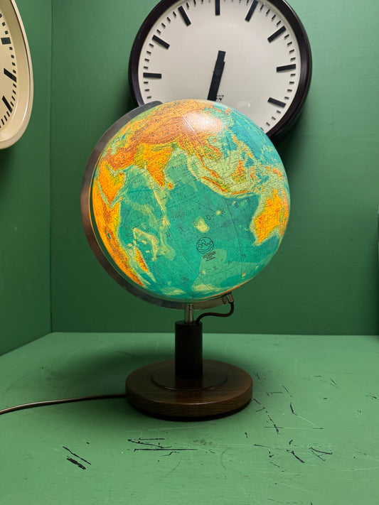 Vintage 1980s Welt Im Raum Duo Glass Globe Lamp