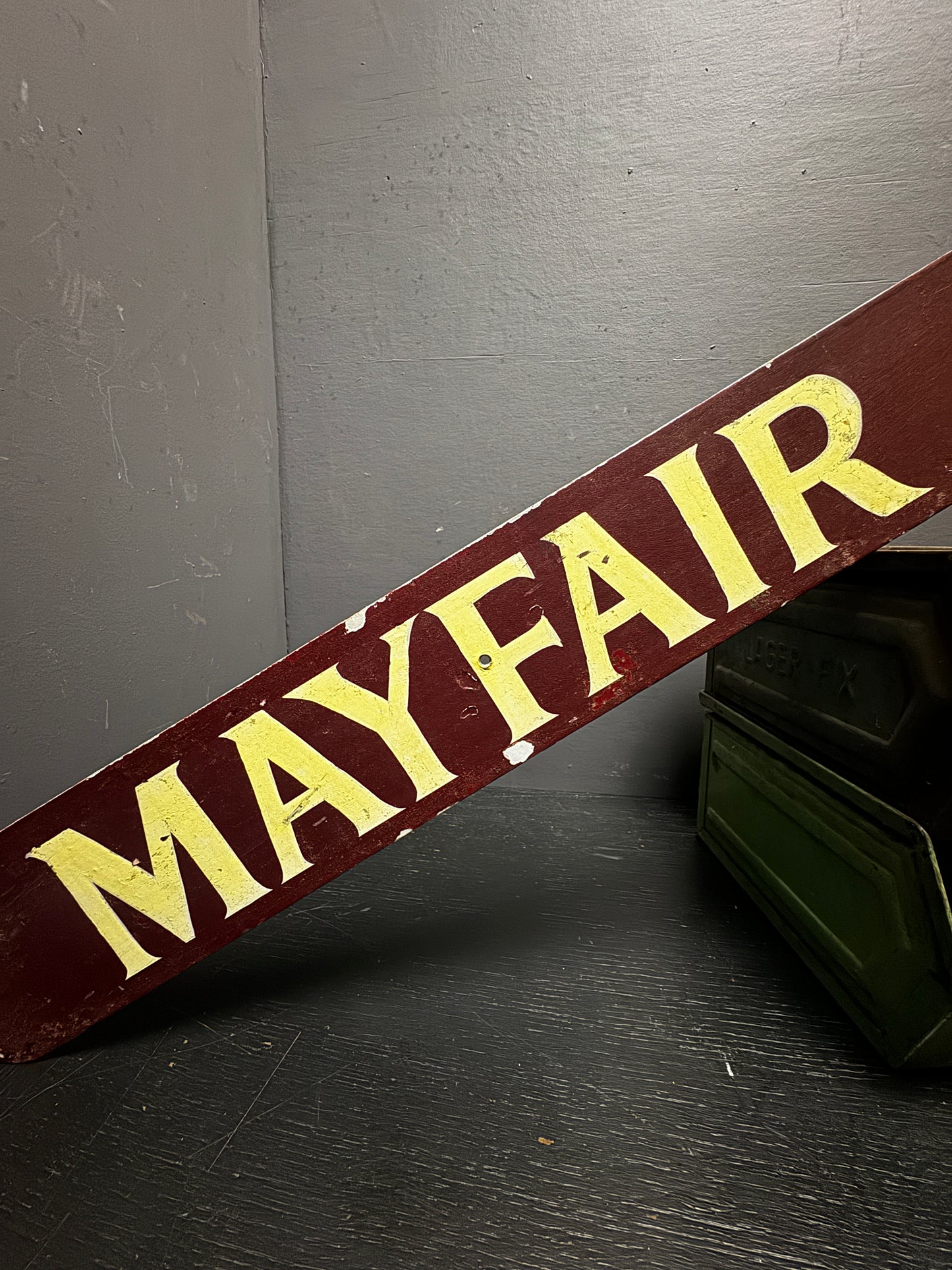 1960s Hand Painted Boat Signs ‘ MAYFAIR ‘