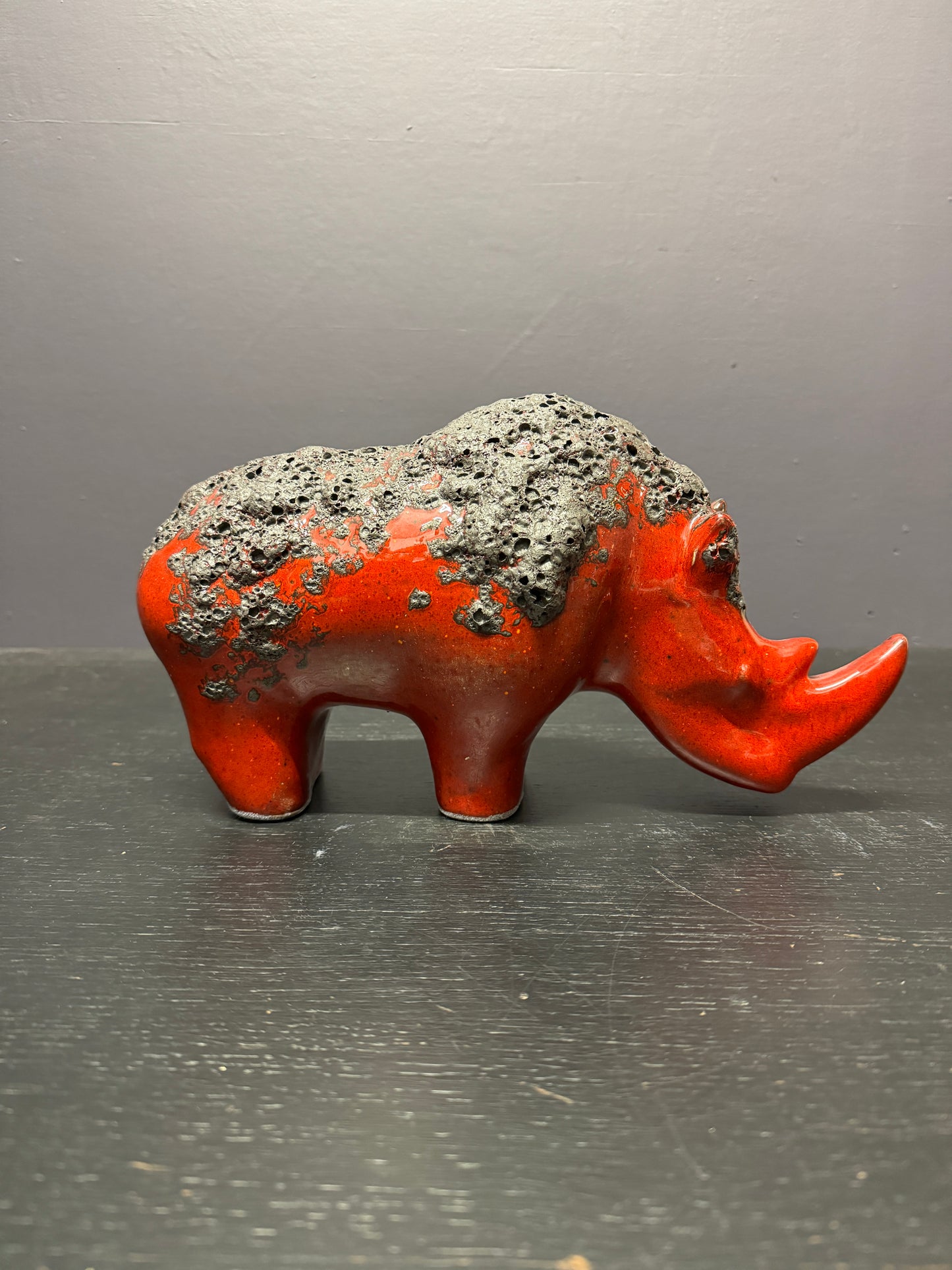 Exclusive Otto Keramik Ceramic Rhino West German Pottery Fat Lava