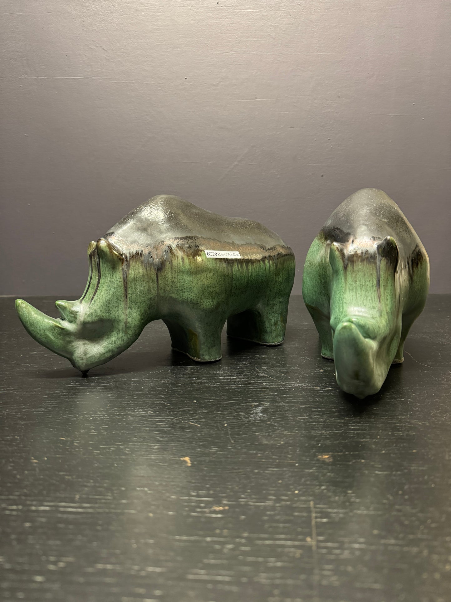 Exclusive Otto Keramik Ceramic Rhino West German Pottery Fat Lava