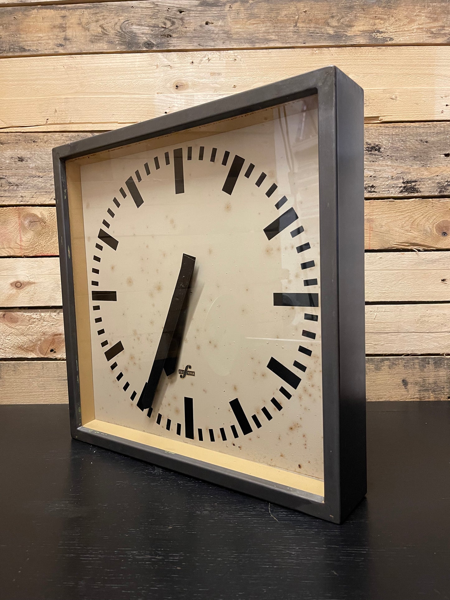 Large 1950's East German Industrial Factory Clocks By Elfema