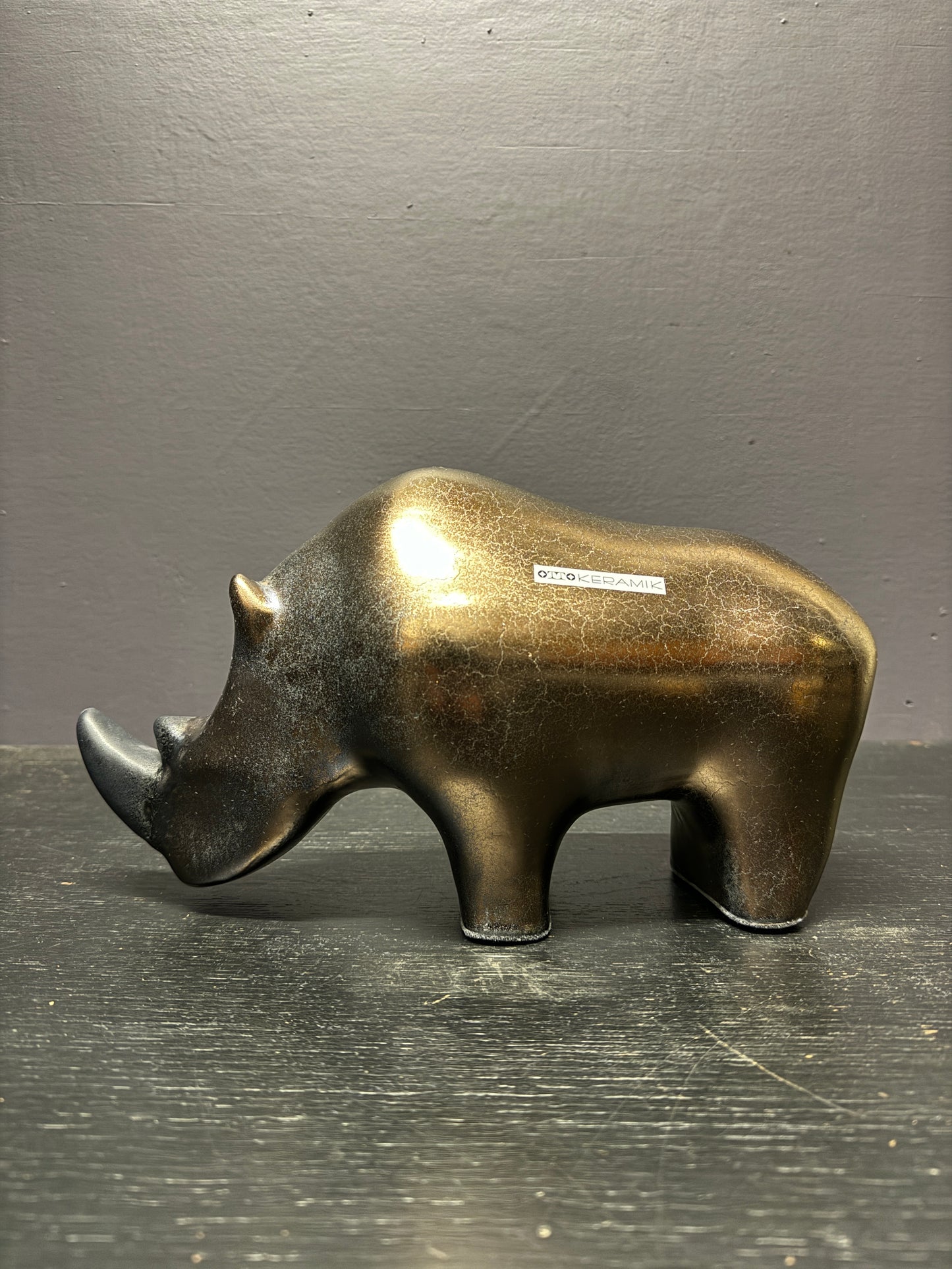 Exclusive Otto Keramik Ceramic Rhino West German Pottery Fat Lava