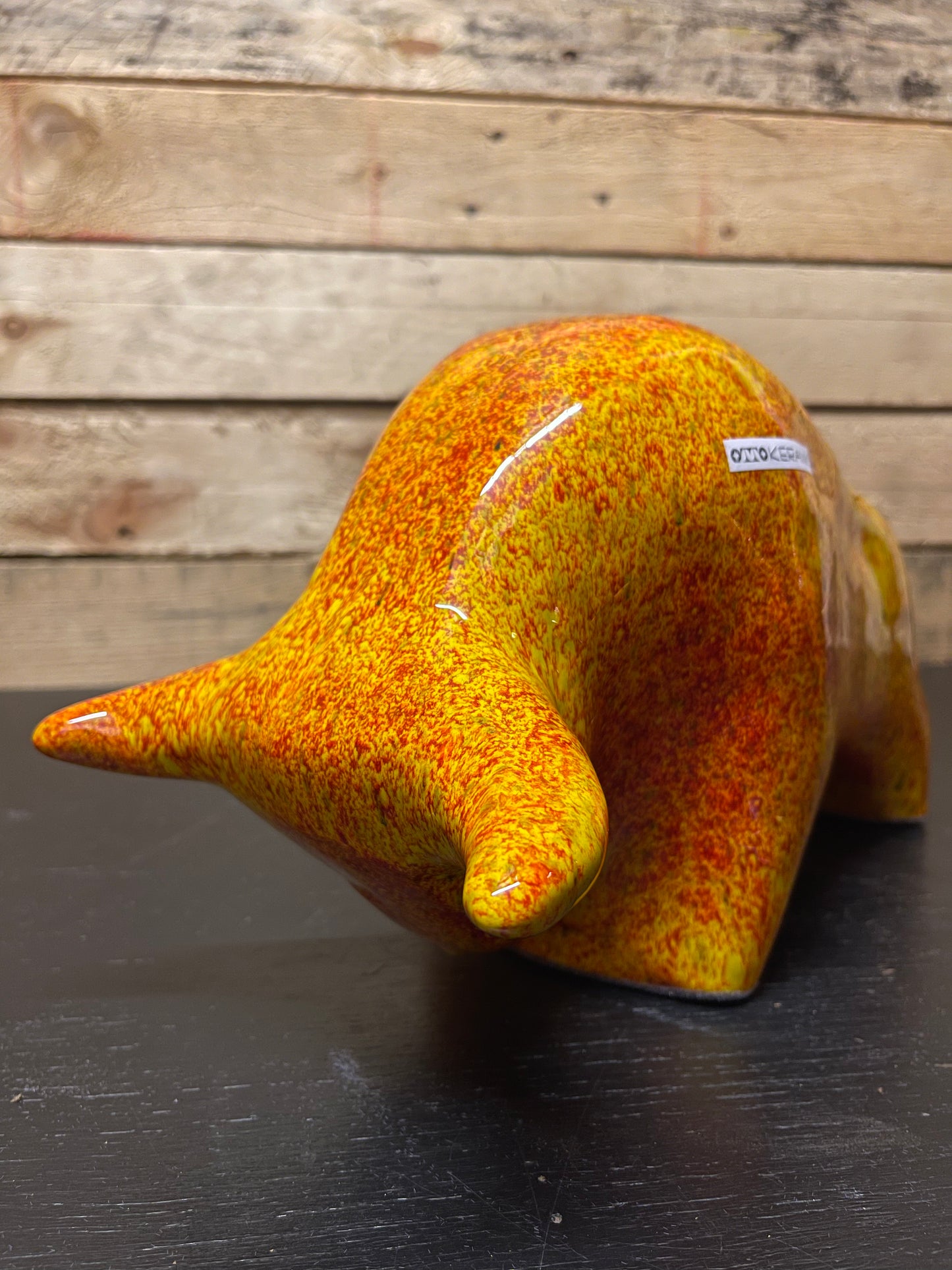 Otto Keramik Large Ceramic Bull West German Pottery Fat Lava