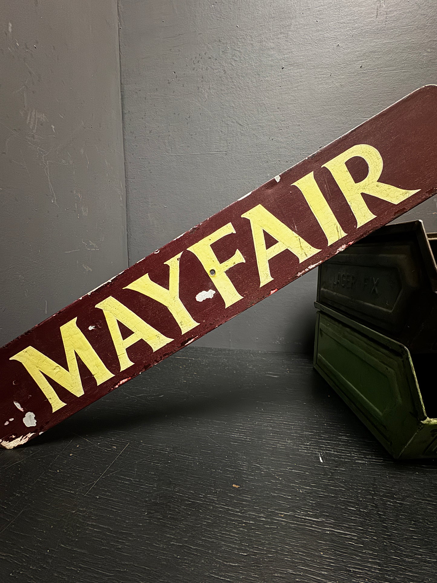 1960s Hand Painted Boat Signs ‘ MAYFAIR ‘